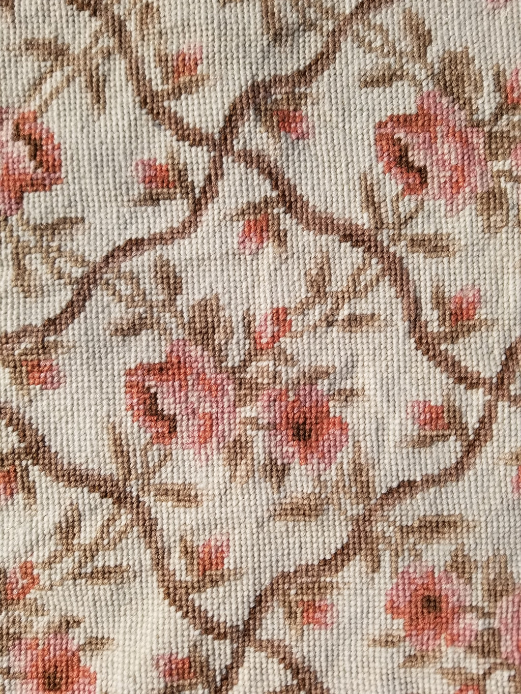 Vintage French Aubusson Style Needlepoint Floral Rug 144x88cm