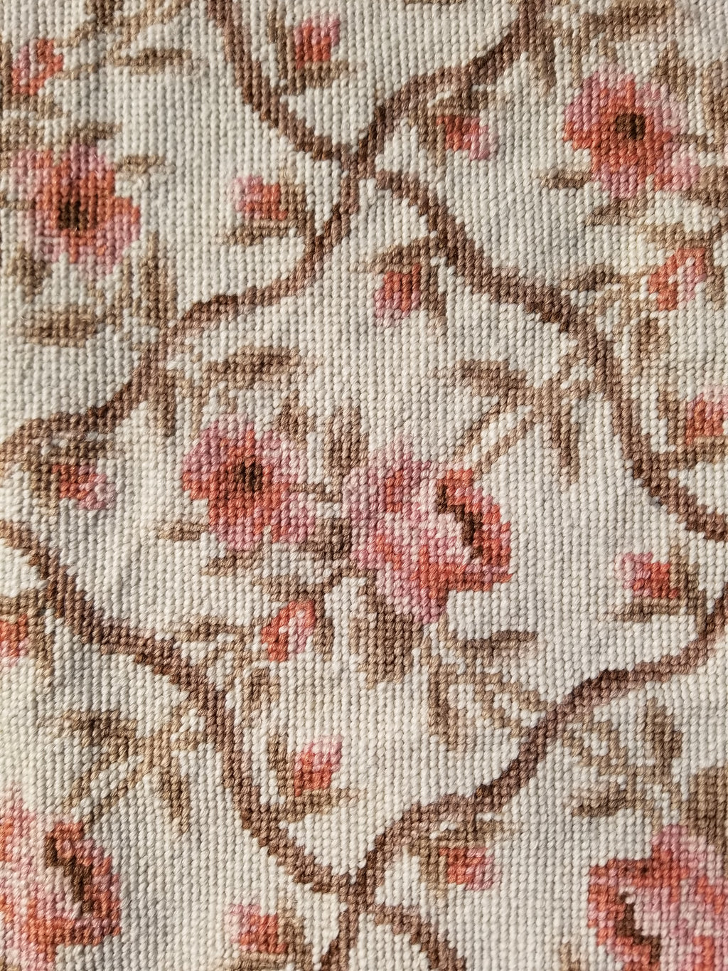 Vintage French Aubusson Style Needlepoint Floral Rug 144x88cm