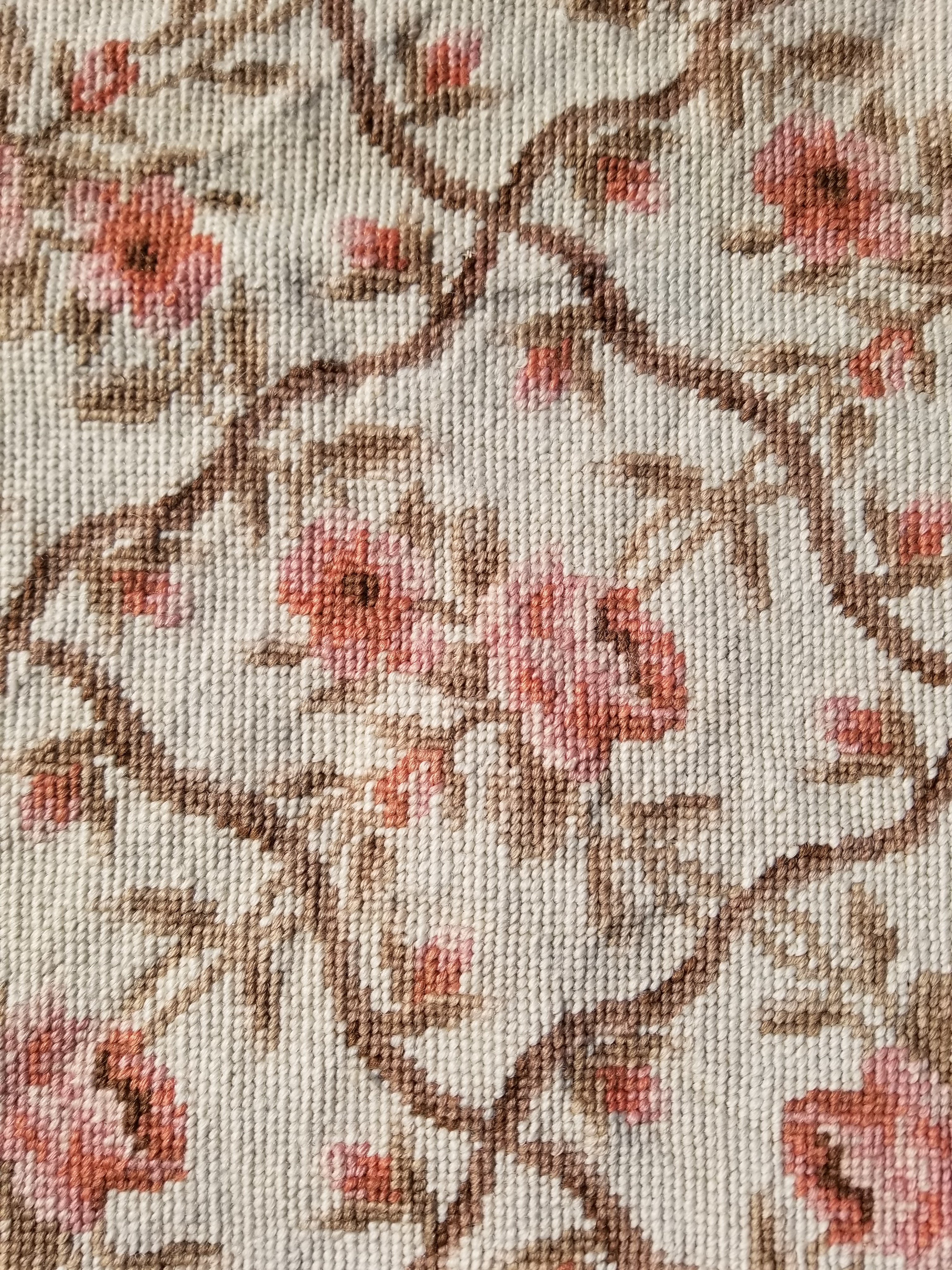 Vintage French Aubusson Style Needlepoint Floral Rug 144x88cm
