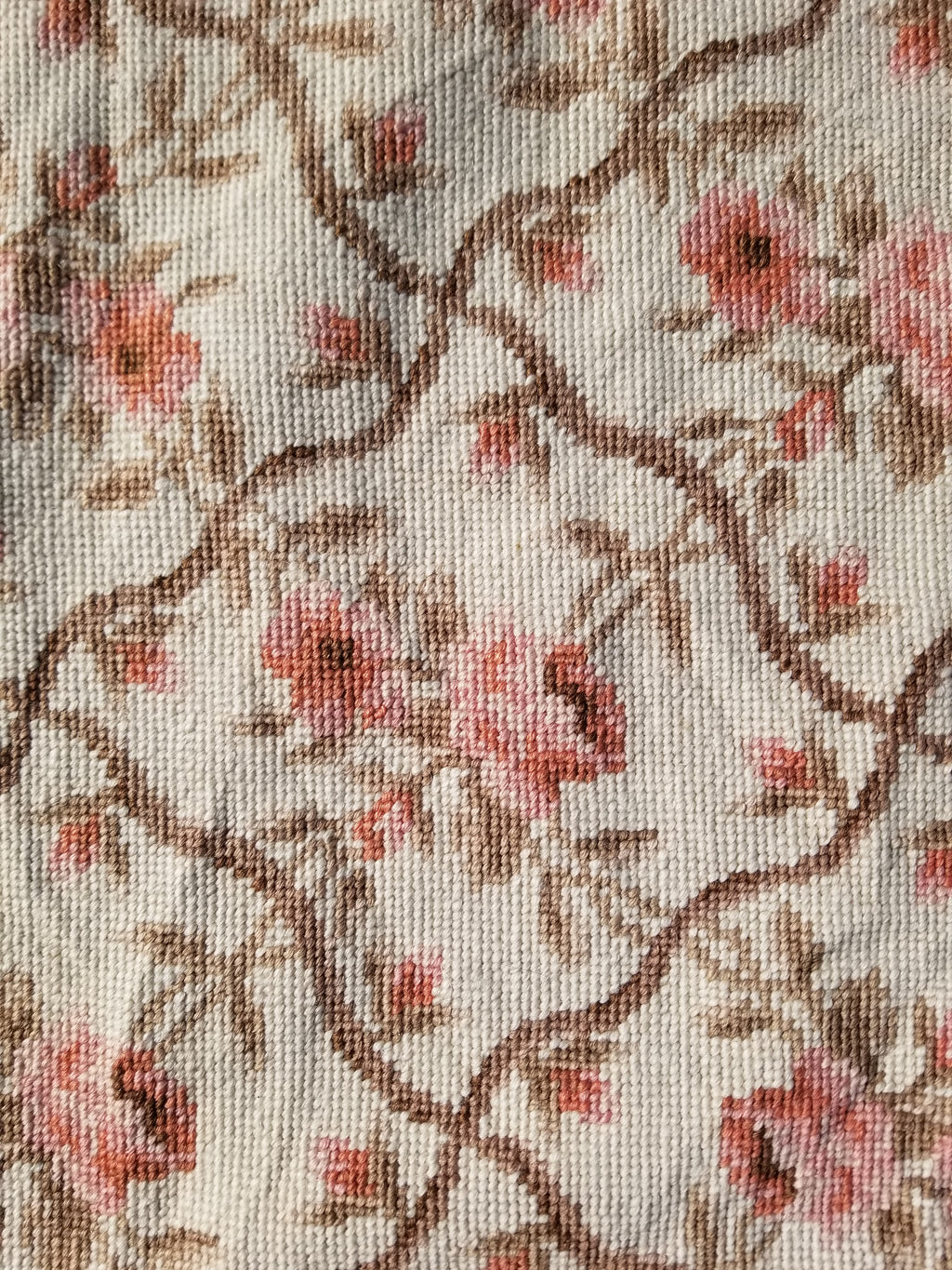 Vintage French Aubusson Style Needlepoint Floral Rug 144x88cm