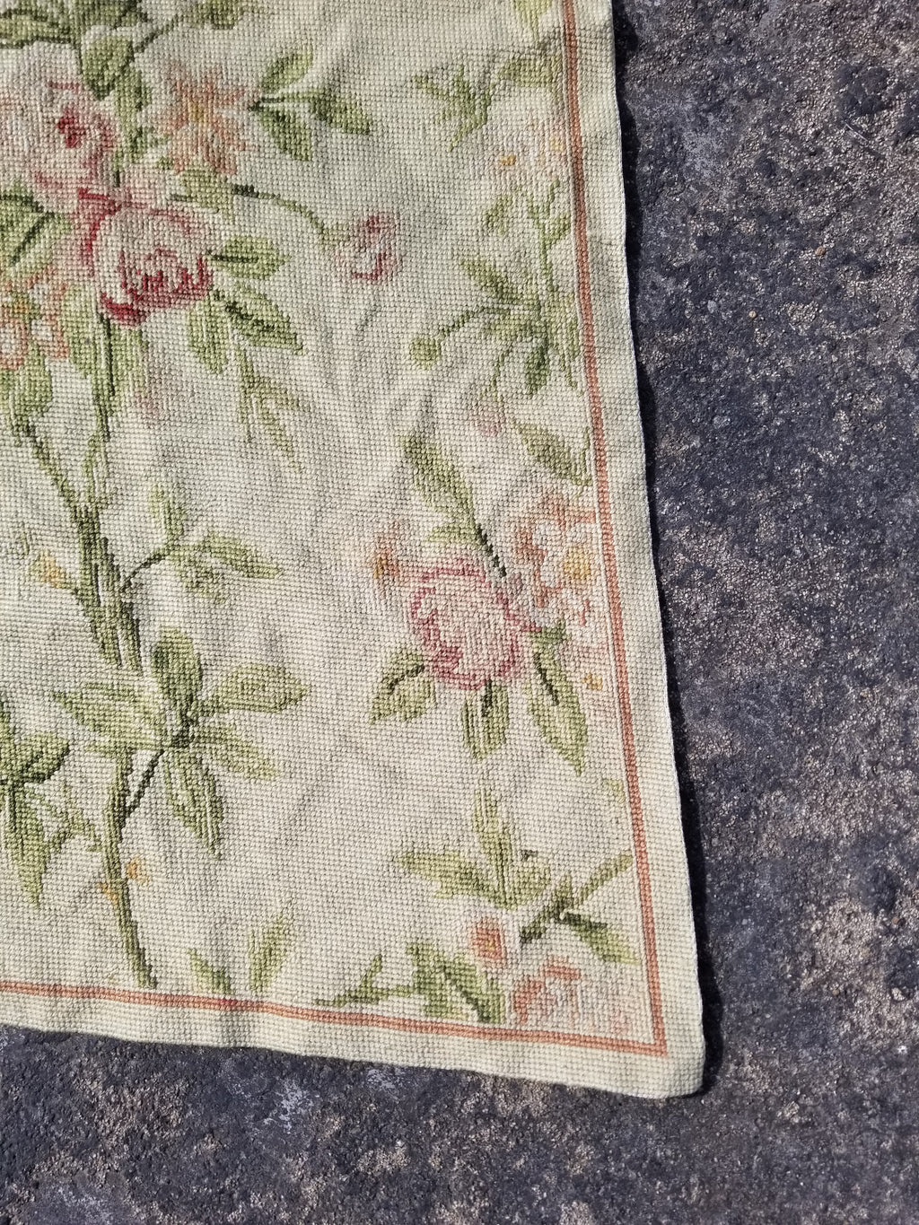 Vintage French Small Pierpoint Floral Tapestry/Rug 86x58cm