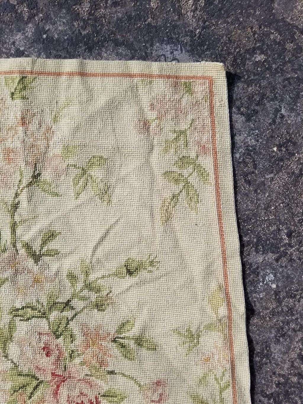 Vintage French Small Pierpoint Floral Tapestry/Rug 86x58cm