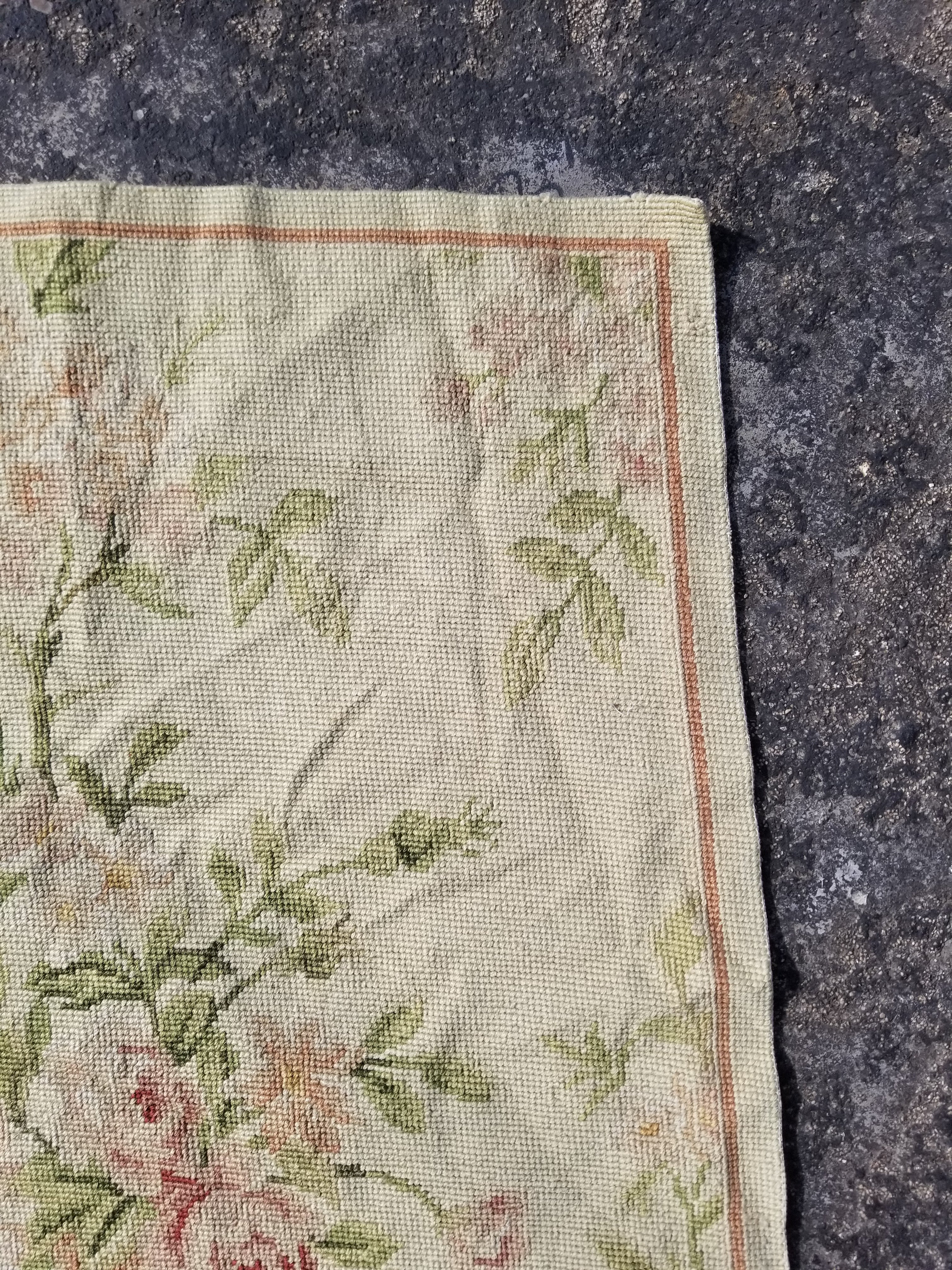 Vintage French Small Pierpoint Floral Tapestry/Rug 86x58cm