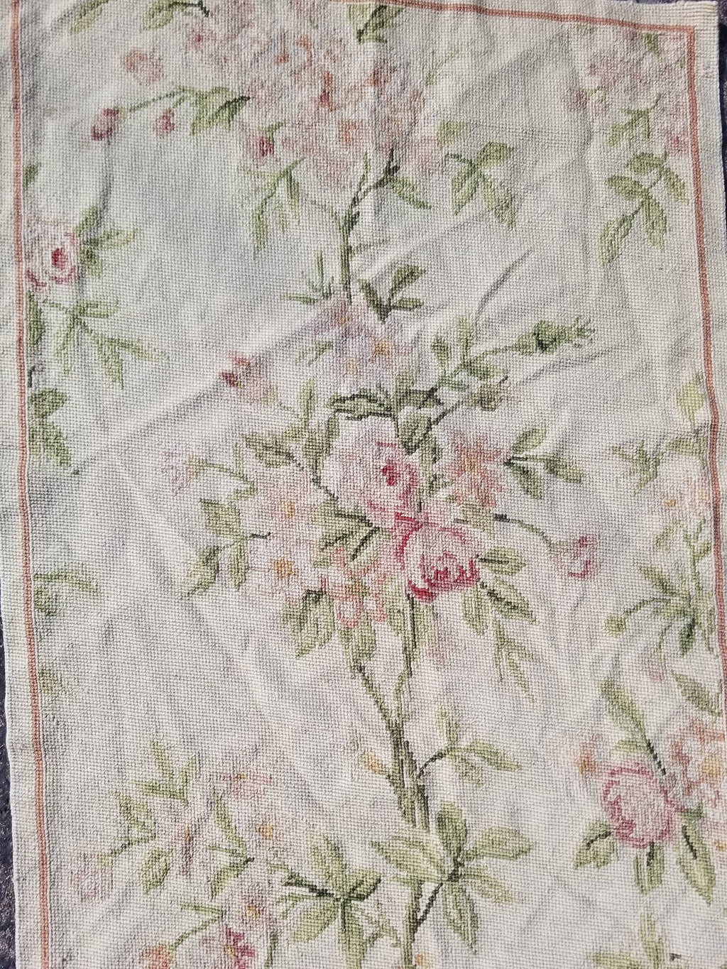 Vintage French Small Pierpoint Floral Tapestry/Rug 86x58cm