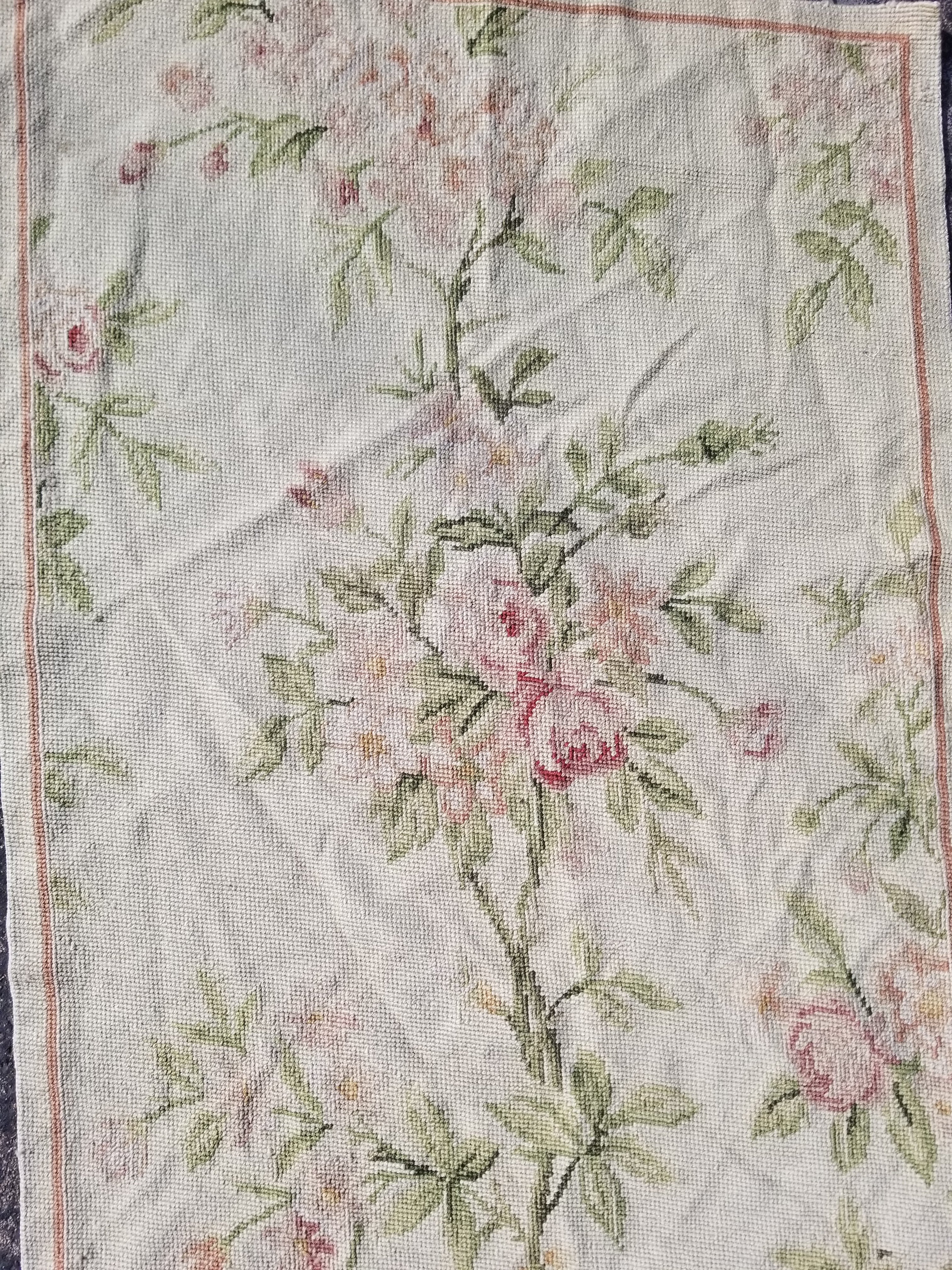 Vintage French Small Pierpoint Floral Tapestry/Rug 86x58cm