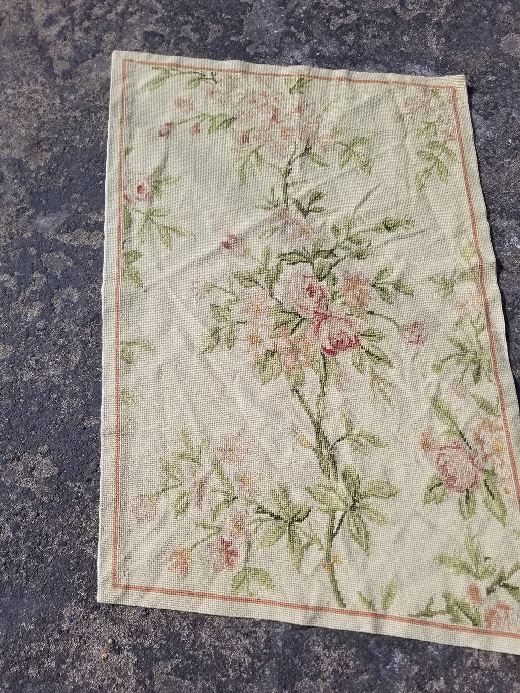 Vintage French Small Pierpoint Floral Tapestry/Rug 86x58cm