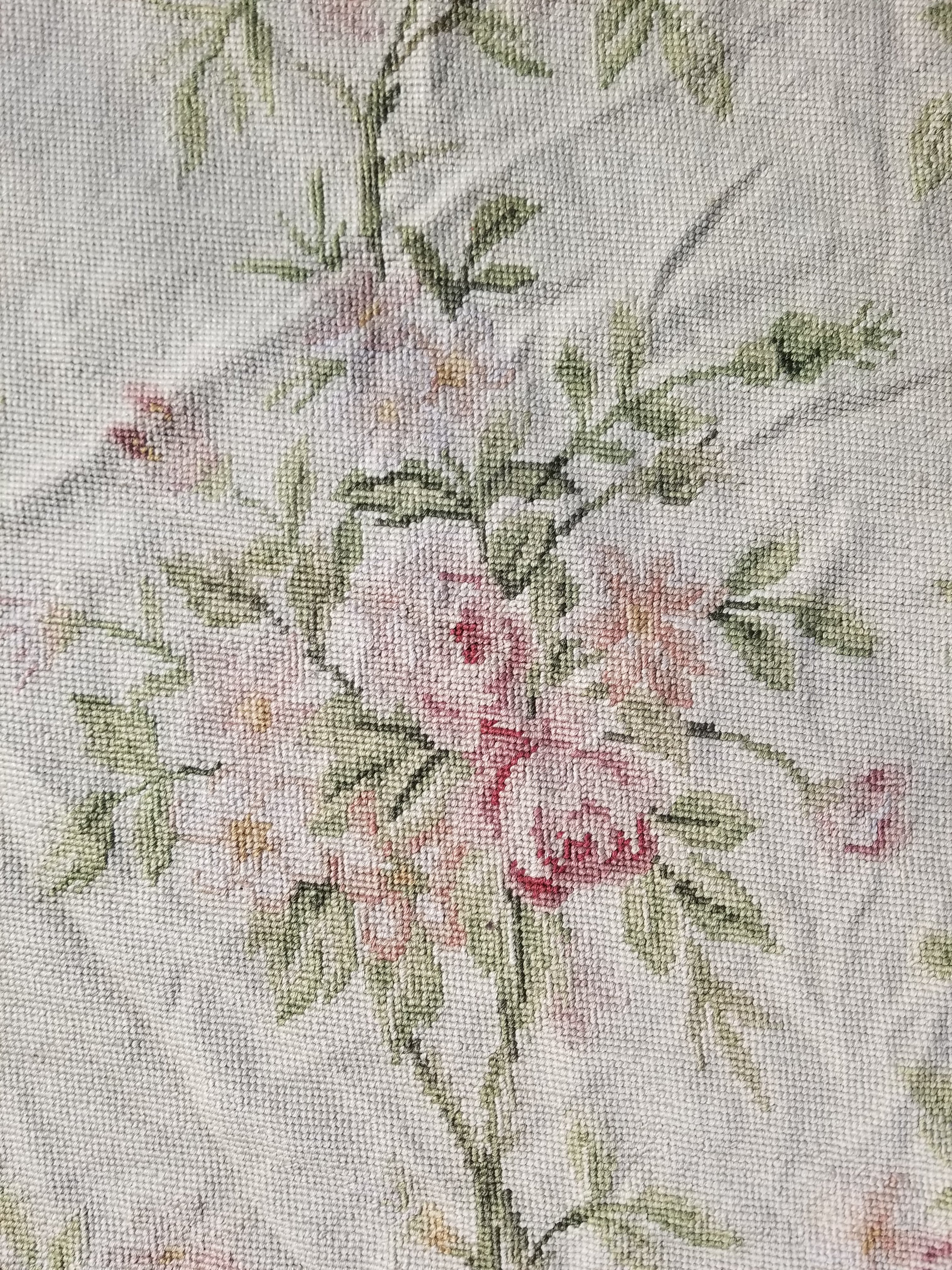Vintage French Small Pierpoint Floral Tapestry/Rug 86x58cm