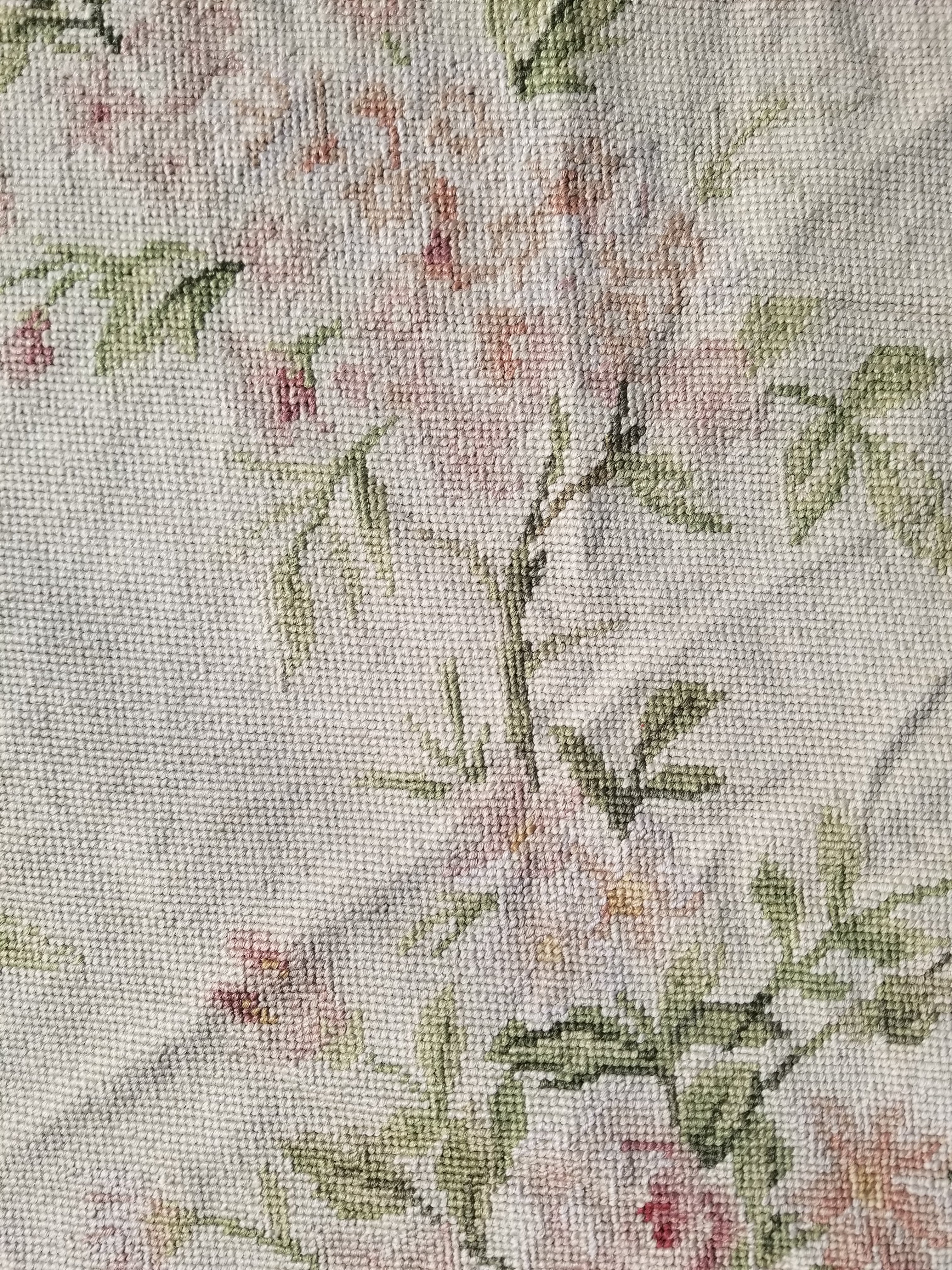 Vintage French Small Pierpoint Floral Tapestry/Rug 86x58cm
