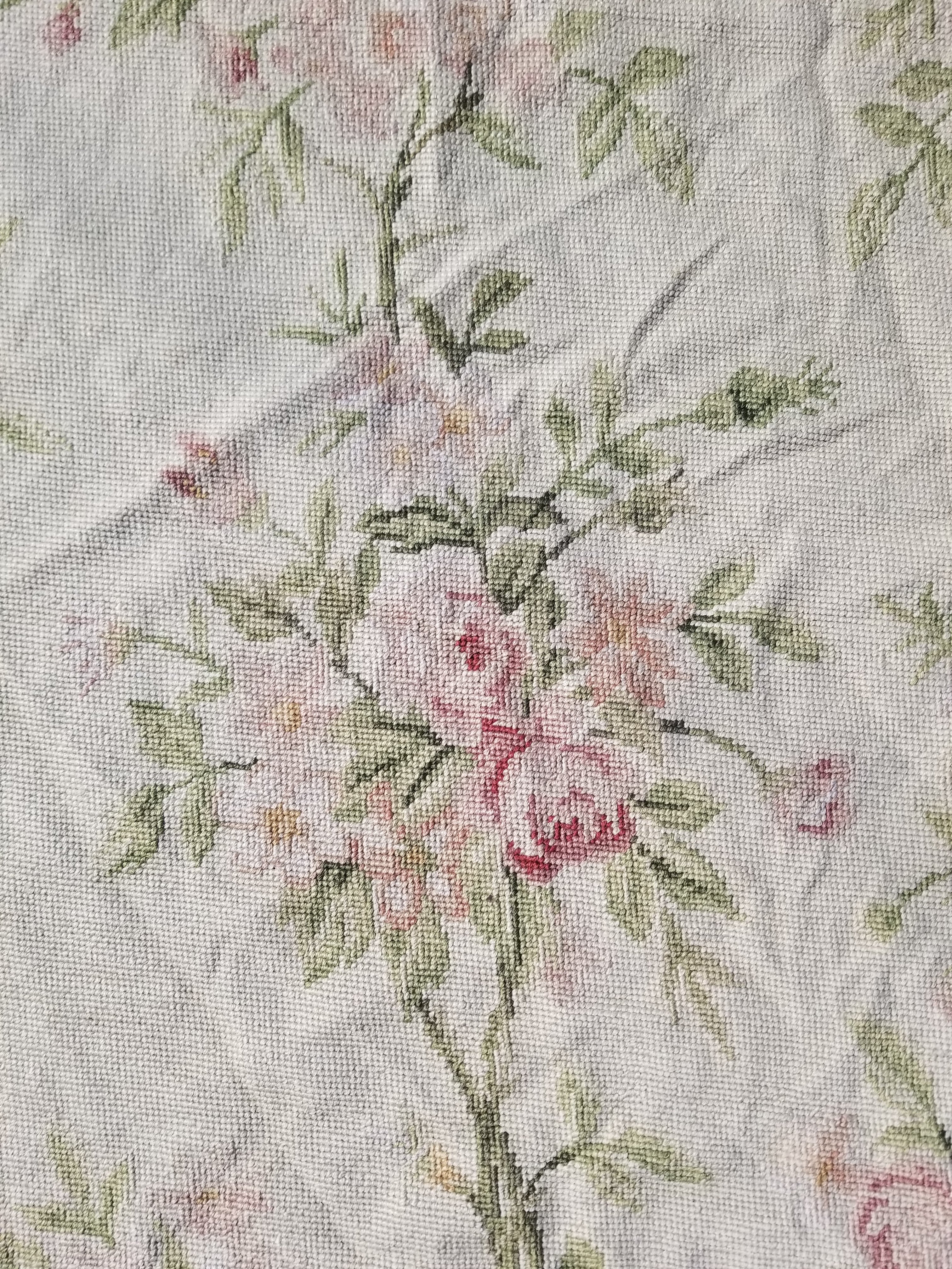 Vintage French Small Pierpoint Floral Tapestry/Rug 86x58cm
