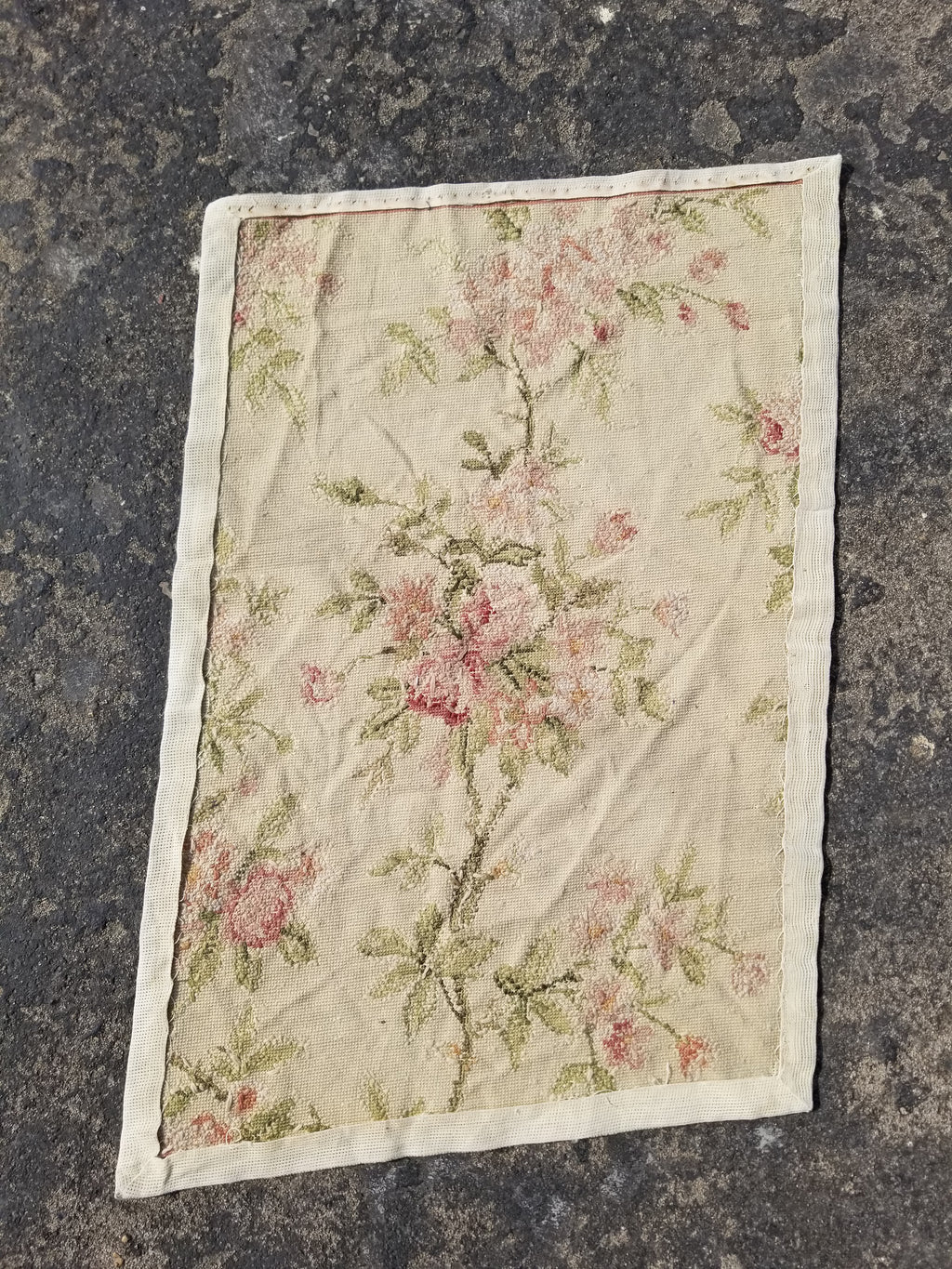 Vintage French Small Pierpoint Floral Tapestry/Rug 86x58cm