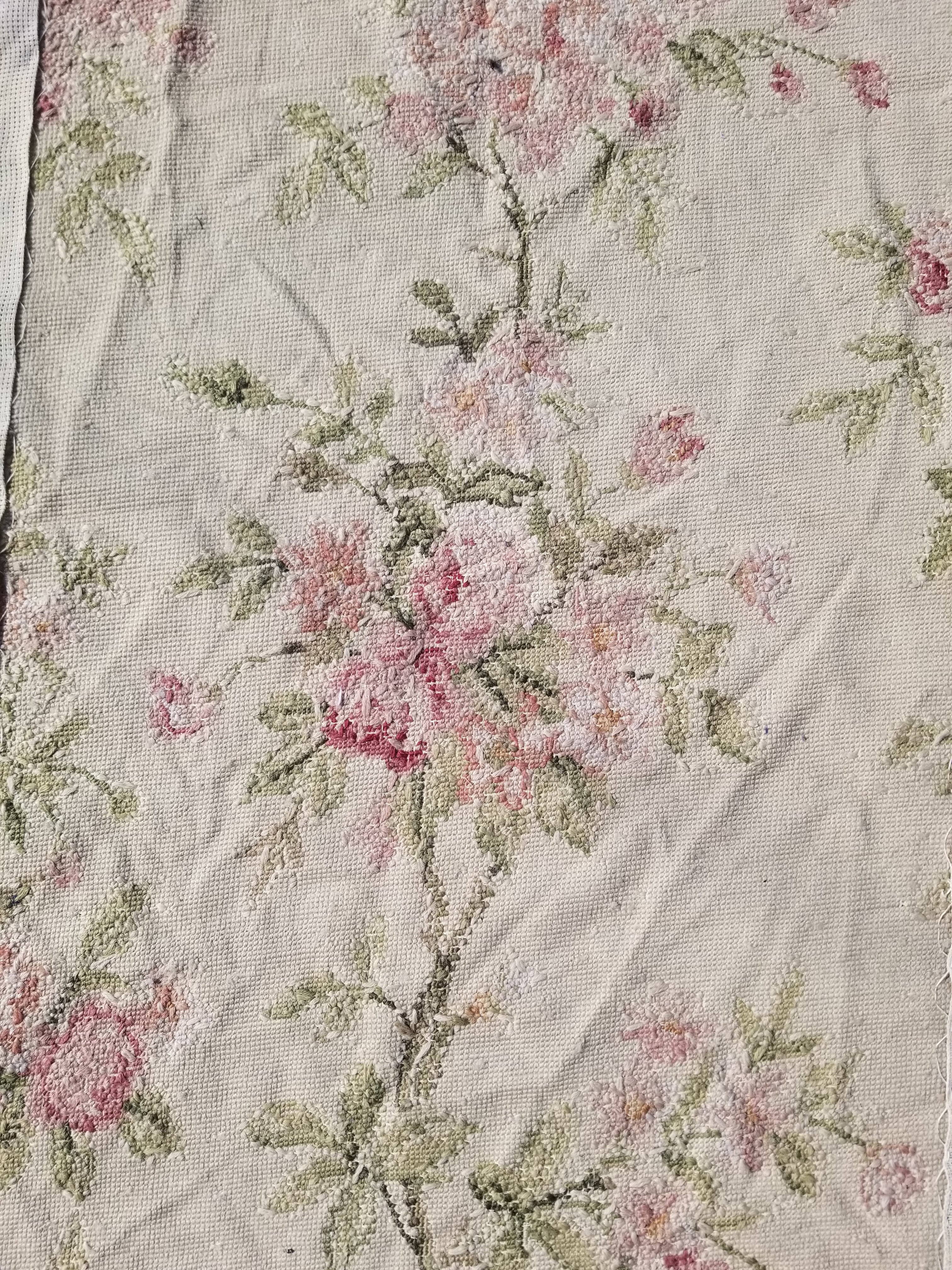 Vintage French Small Pierpoint Floral Tapestry/Rug 86x58cm
