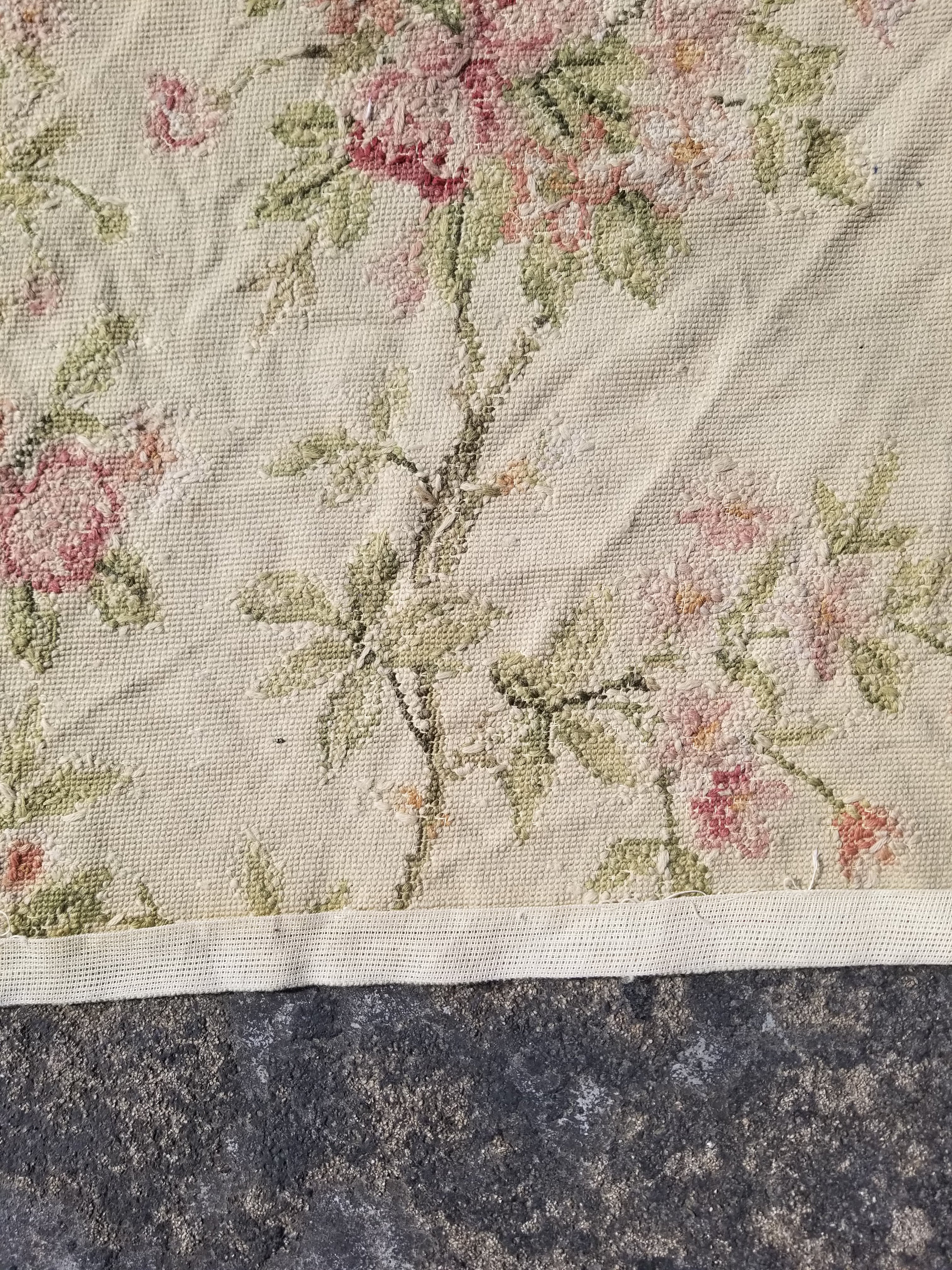 Vintage French Small Pierpoint Floral Tapestry/Rug 86x58cm