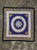 Vintage French Handmade Needlepoint Wool Rug 88x83cm