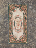 Antique French Aubusson Floral Wool Rug 96x45cm