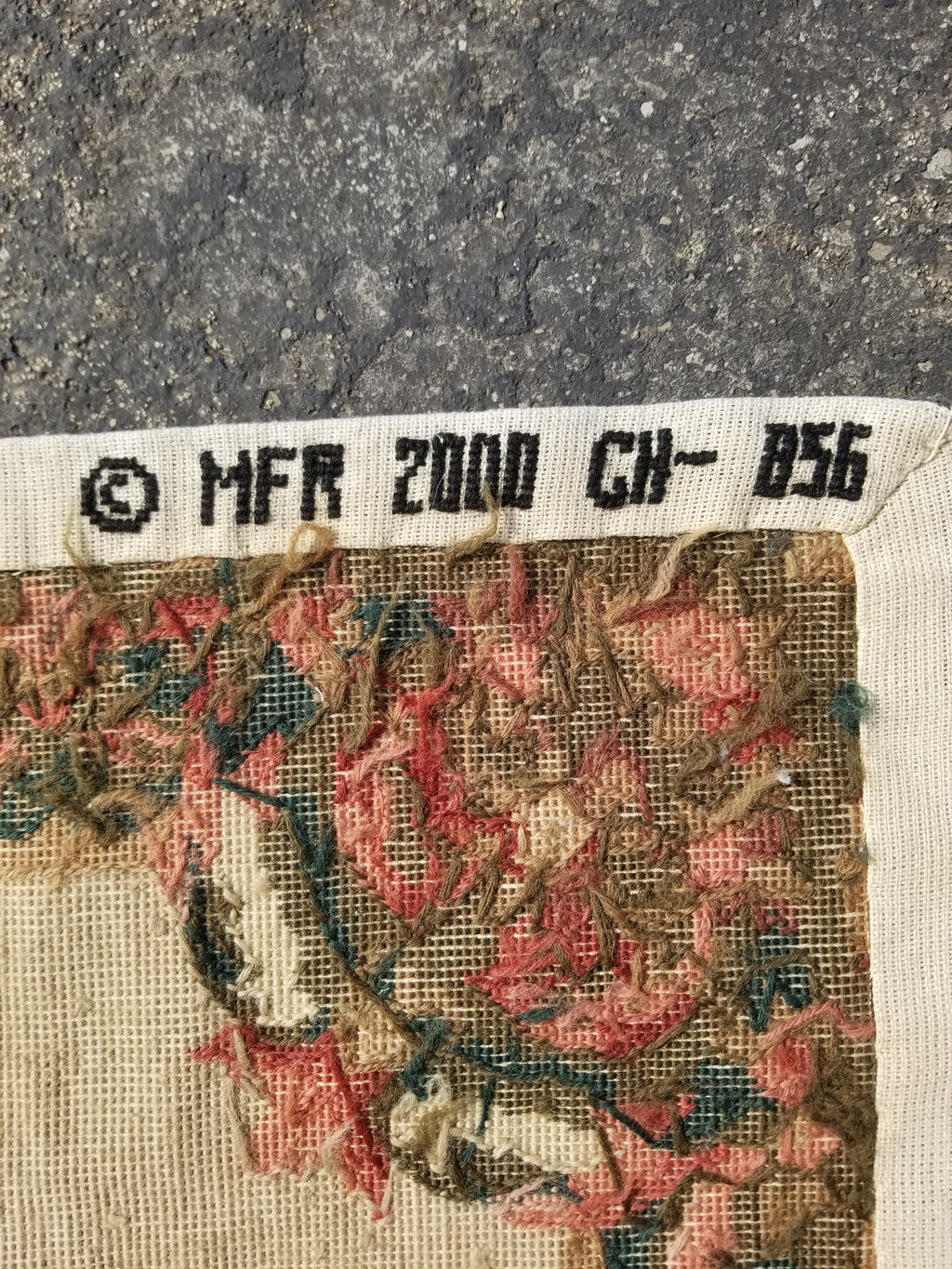 Antique French Aubusson Floral Wool Rug 96x45cm