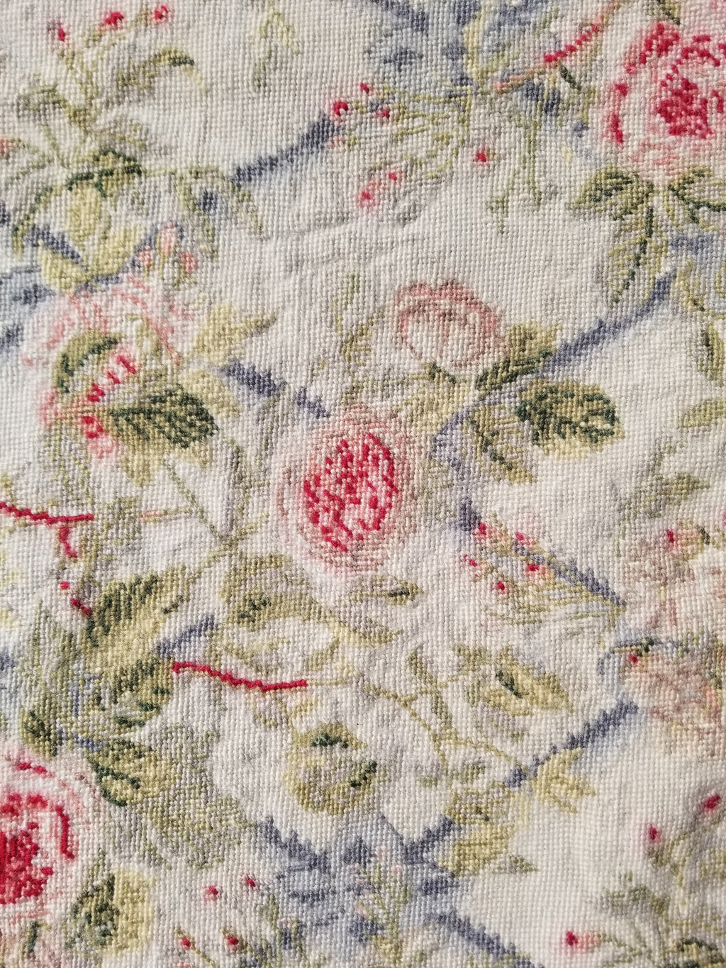 Vintage French Needlepoint Floral Wool Rug 139x81cm