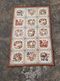Vintage French Needlepoint Floral Wool Rug 172x114cm