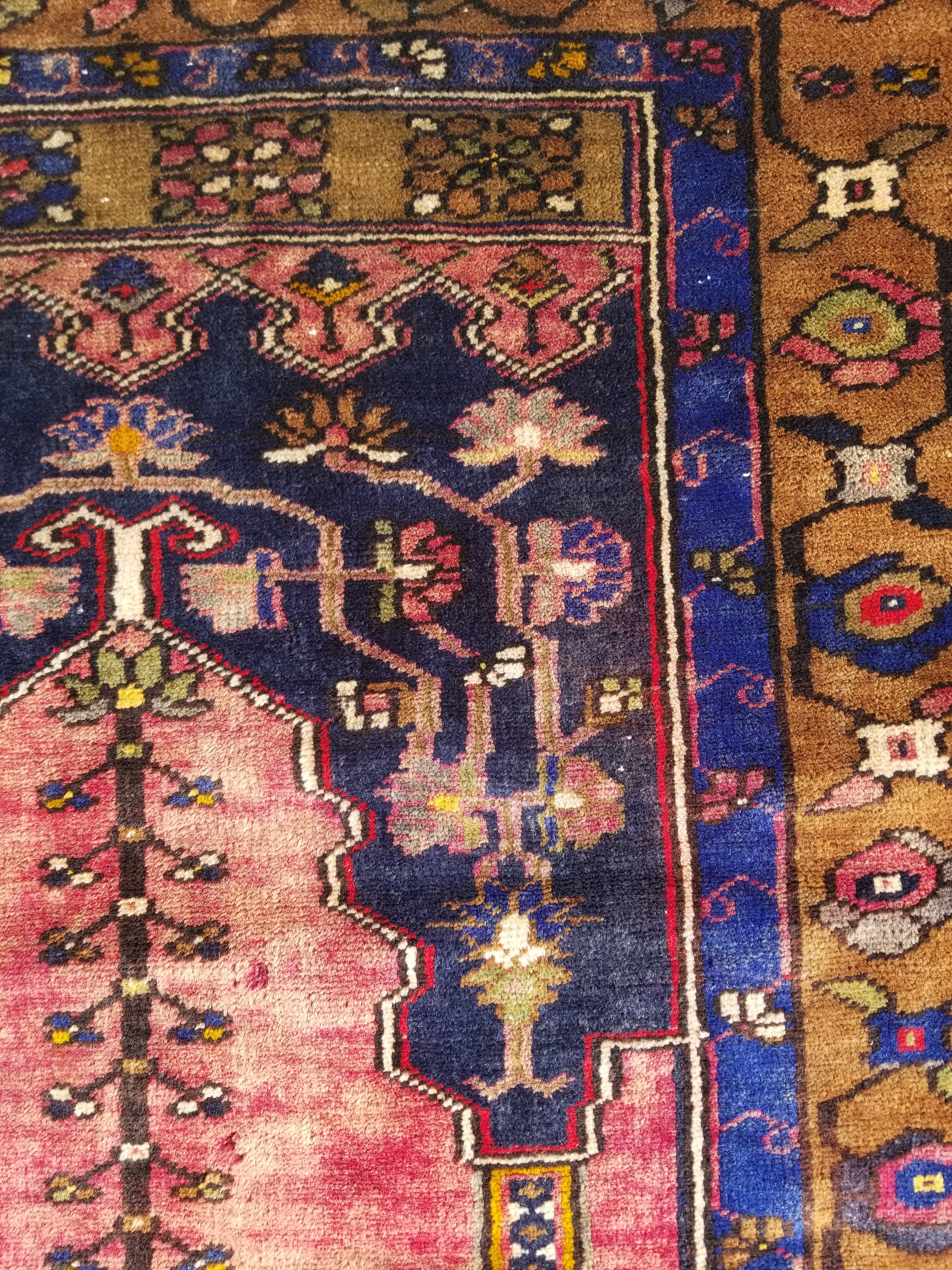 Distressed Vintage Handmade Turkish Anatolian Tribal Wool Prayer Rug 195x104cm