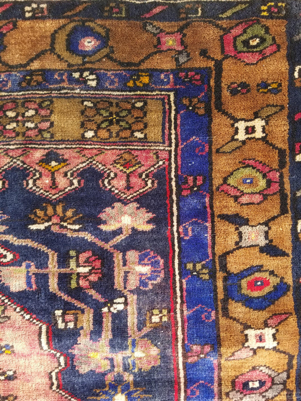 Distressed Vintage Handmade Turkish Anatolian Tribal Wool Prayer Rug 195x104cm
