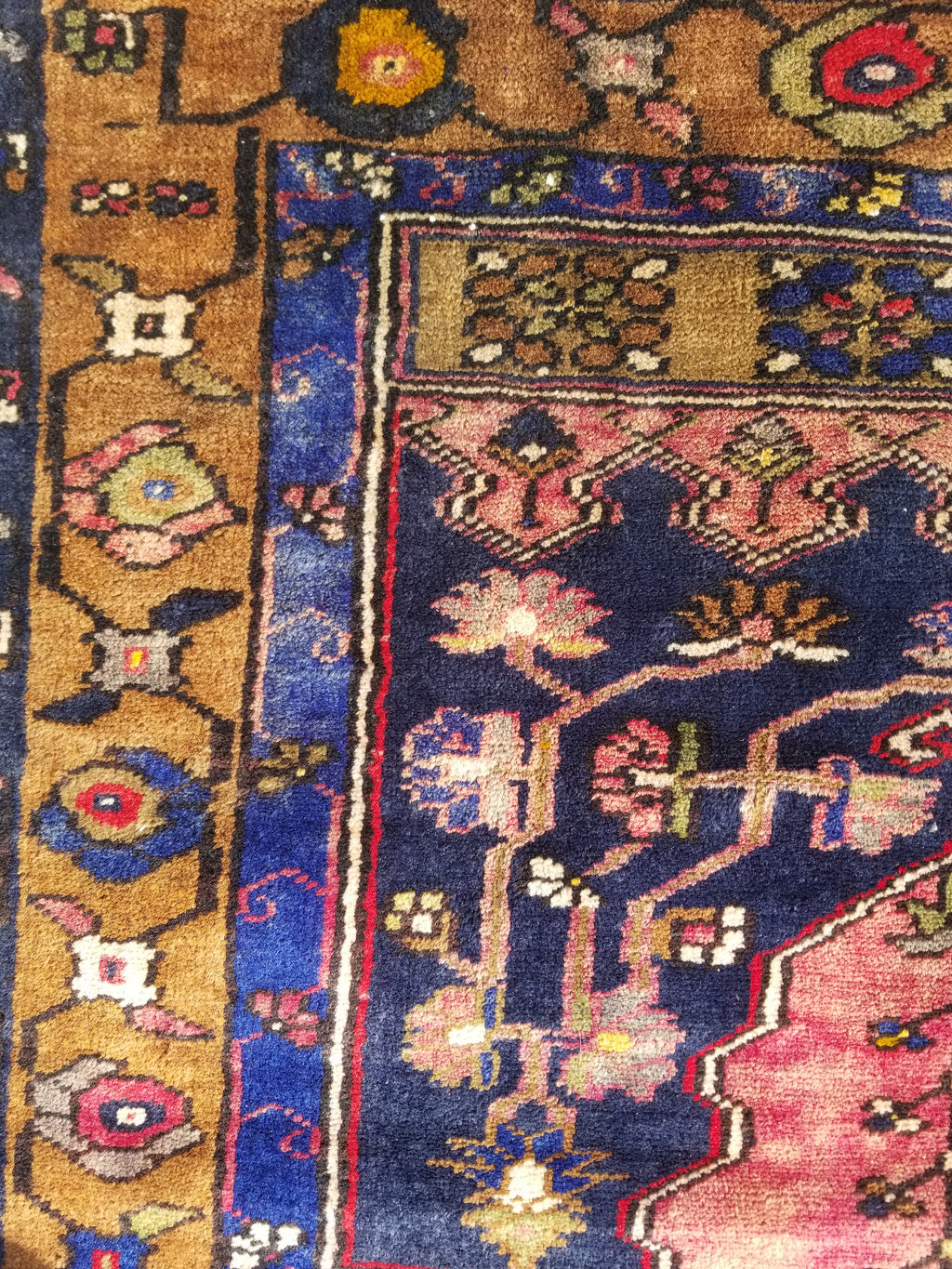 Distressed Vintage Handmade Turkish Anatolian Tribal Wool Prayer Rug 195x104cm