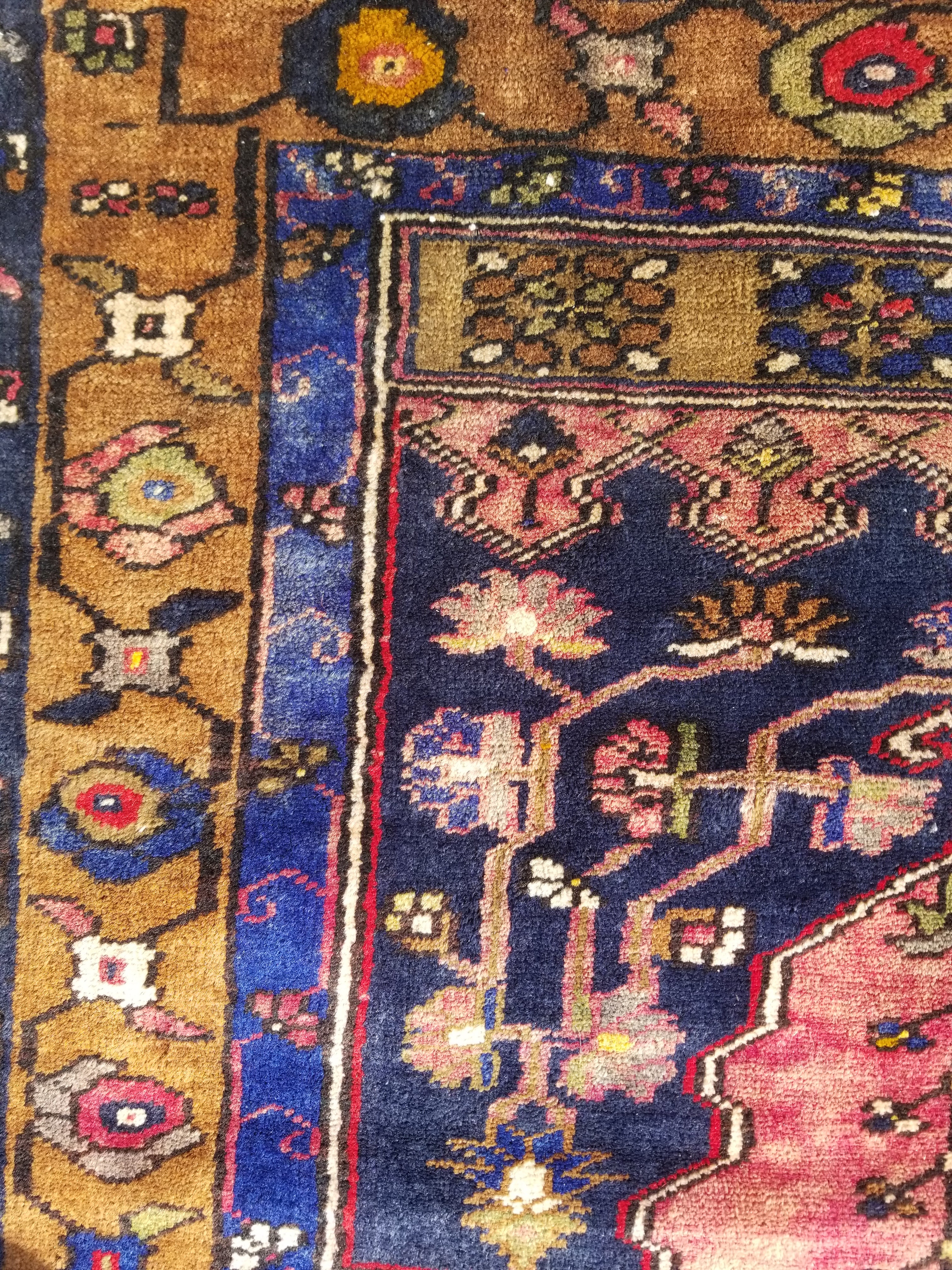 Distressed Vintage Handmade Turkish Anatolian Tribal Wool Prayer Rug 195x104cm