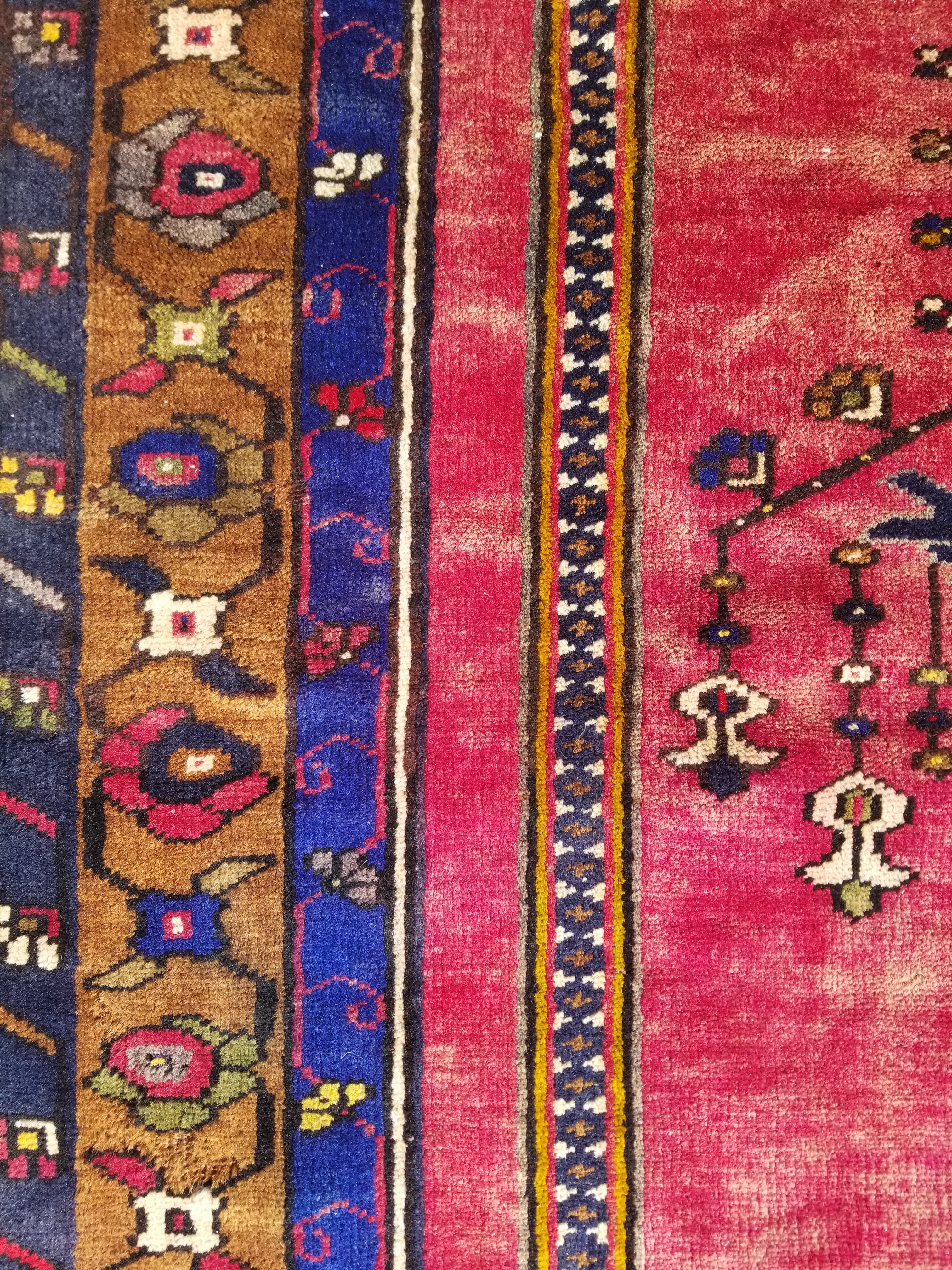 Distressed Vintage Handmade Turkish Anatolian Tribal Wool Prayer Rug 195x104cm