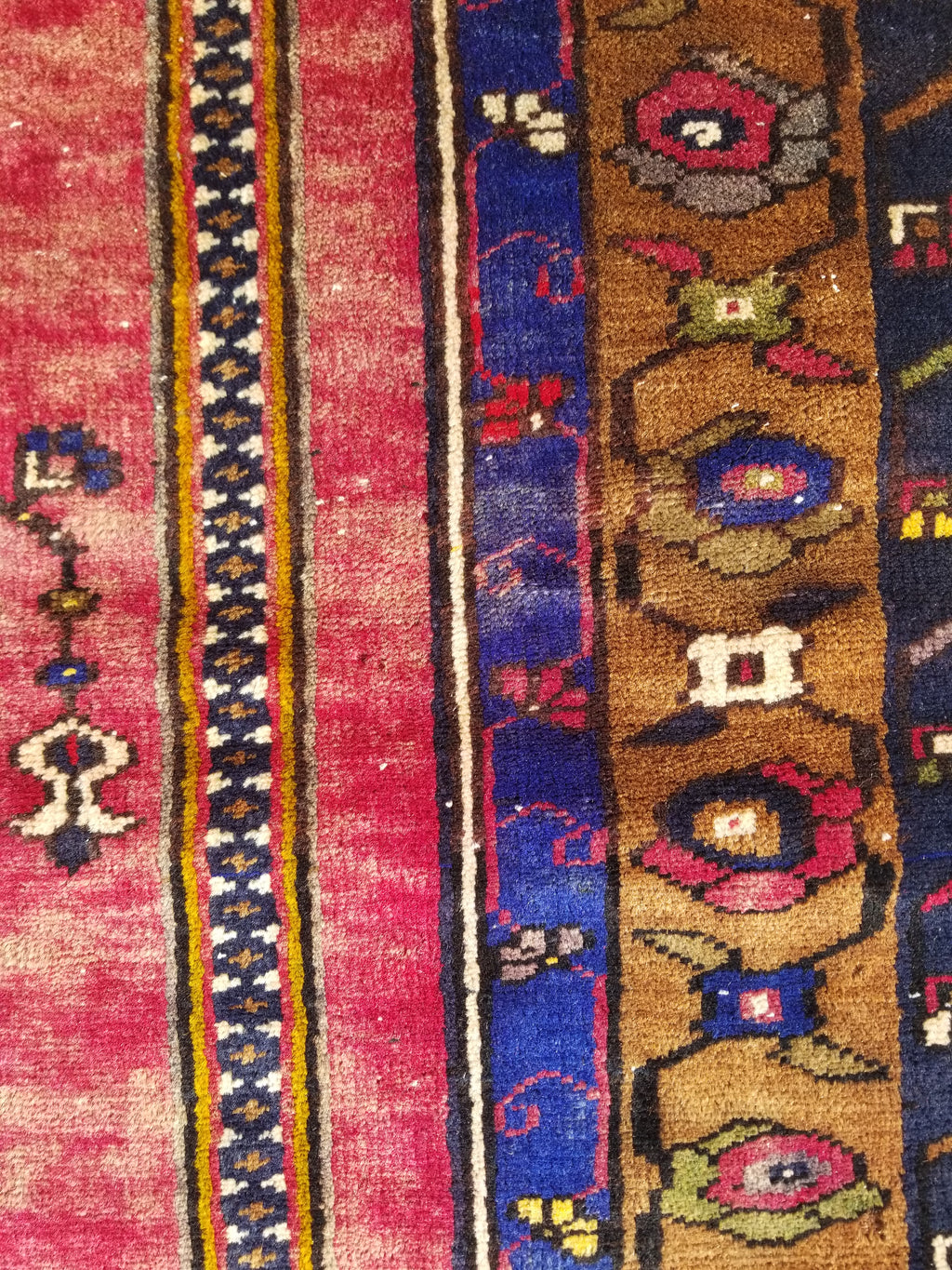 Distressed Vintage Handmade Turkish Anatolian Tribal Wool Prayer Rug 195x104cm