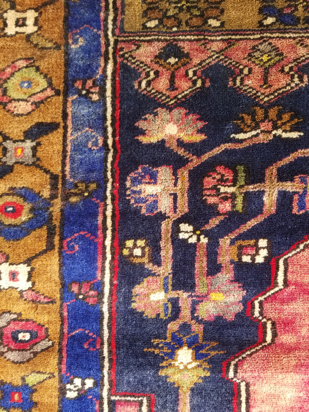 Distressed Vintage Handmade Turkish Anatolian Tribal Wool Prayer Rug 195x104cm