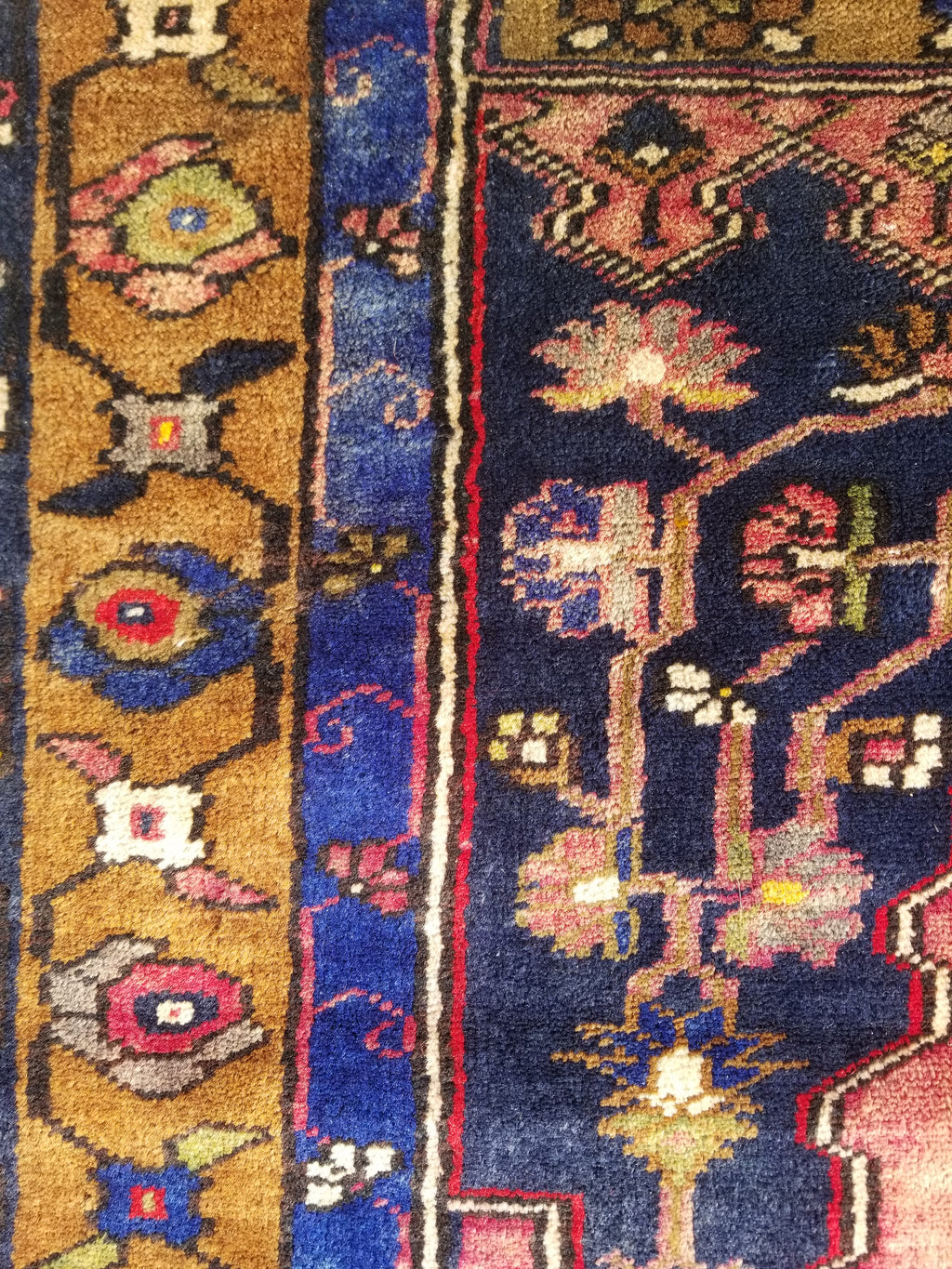 Distressed Vintage Handmade Turkish Anatolian Tribal Wool Prayer Rug 195x104cm