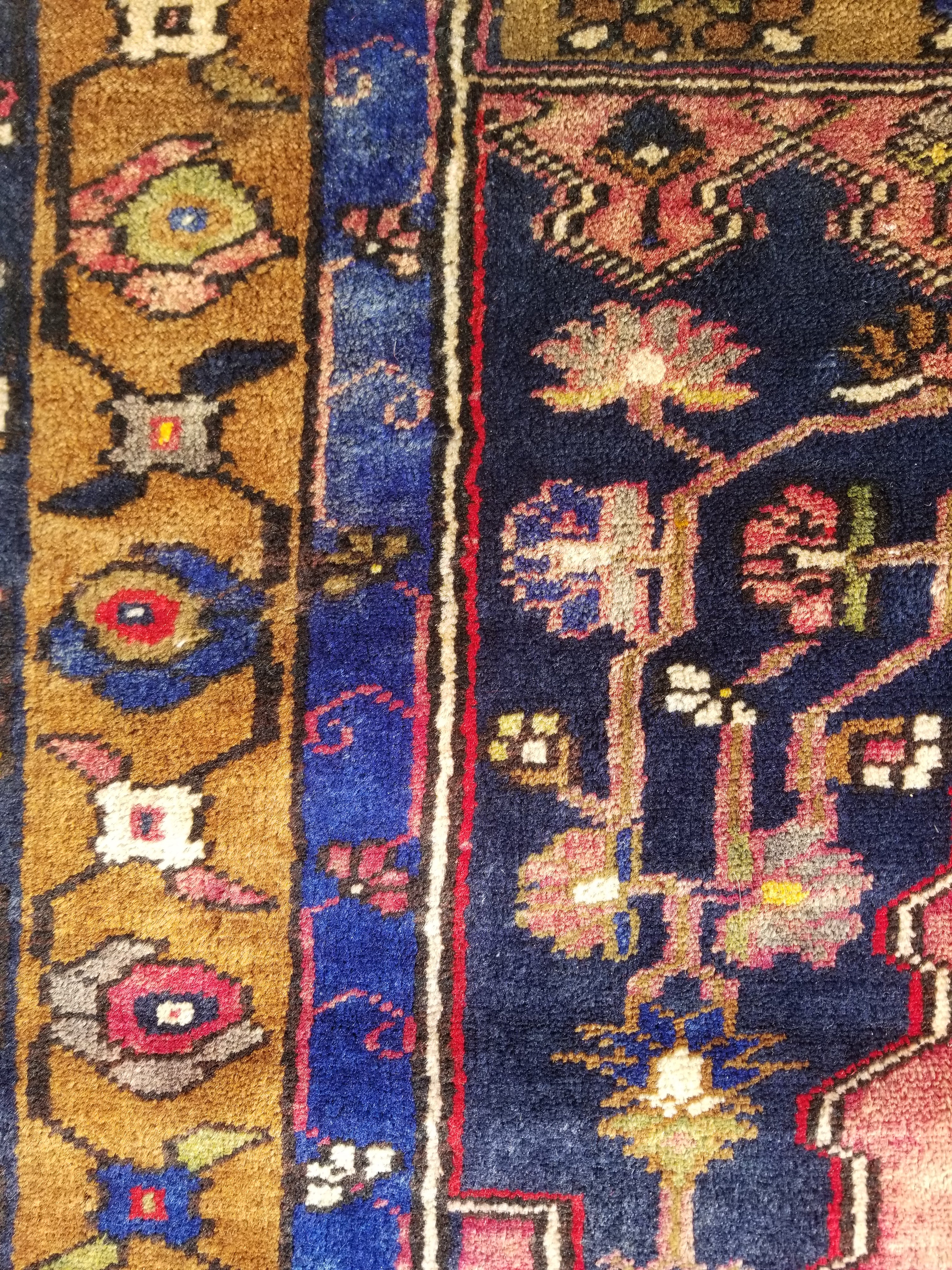 Distressed Vintage Handmade Turkish Anatolian Tribal Wool Prayer Rug 195x104cm
