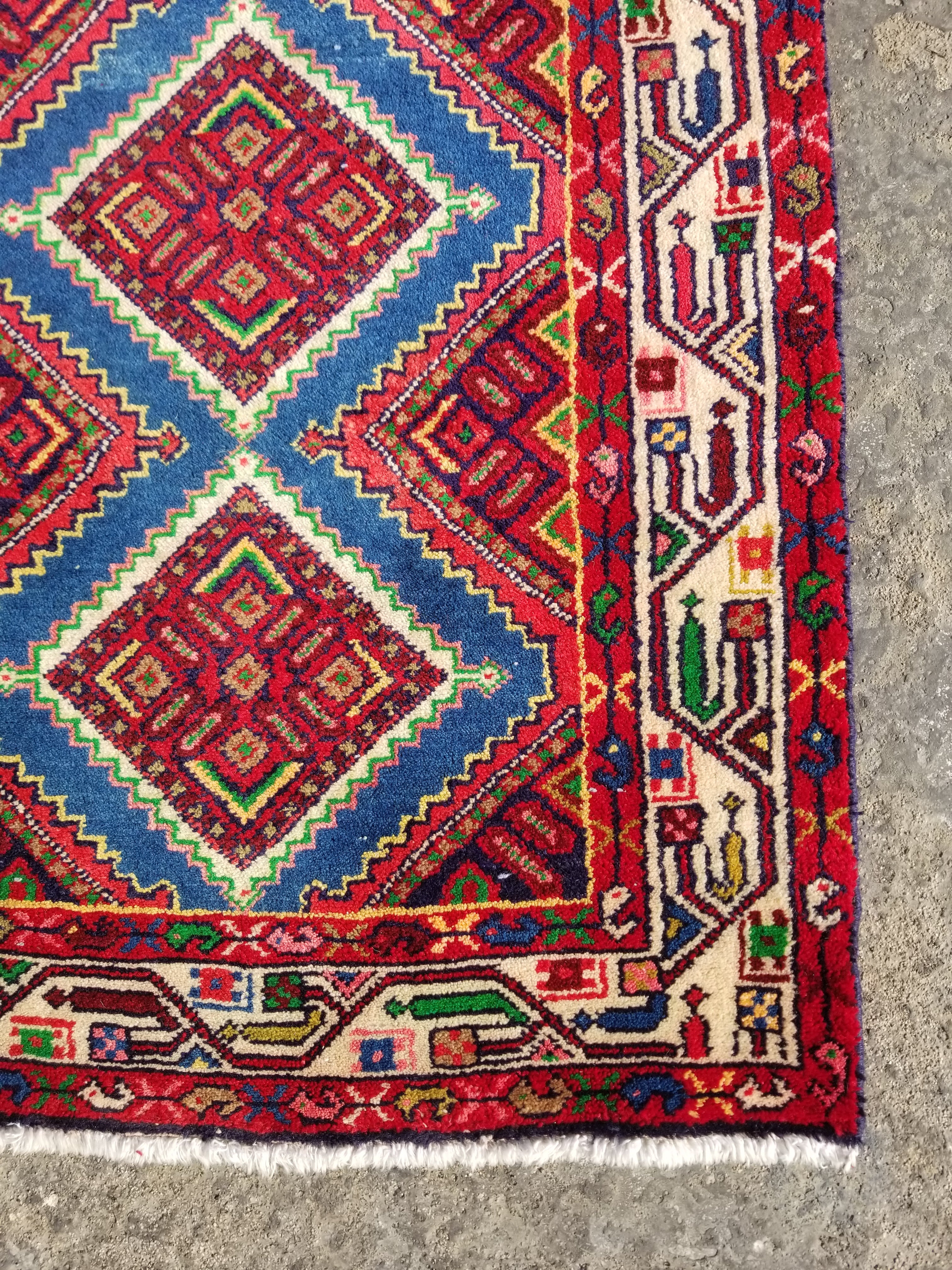 Vintage Traditional Handmade Turkish Wool Multicolor Runner Rug 289x76cm