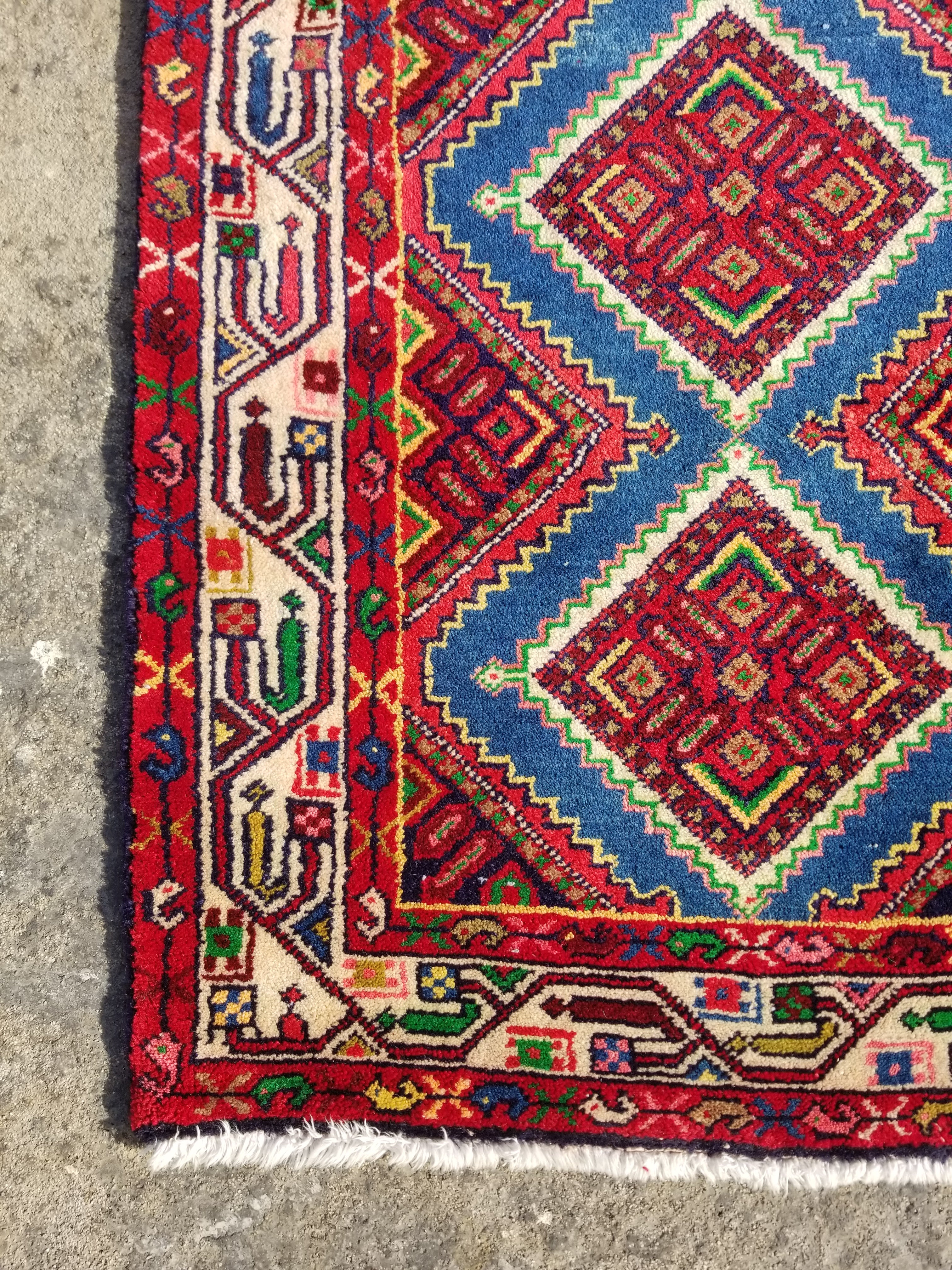 Vintage Traditional Handmade Turkish Wool Multicolor Runner Rug 289x76cm