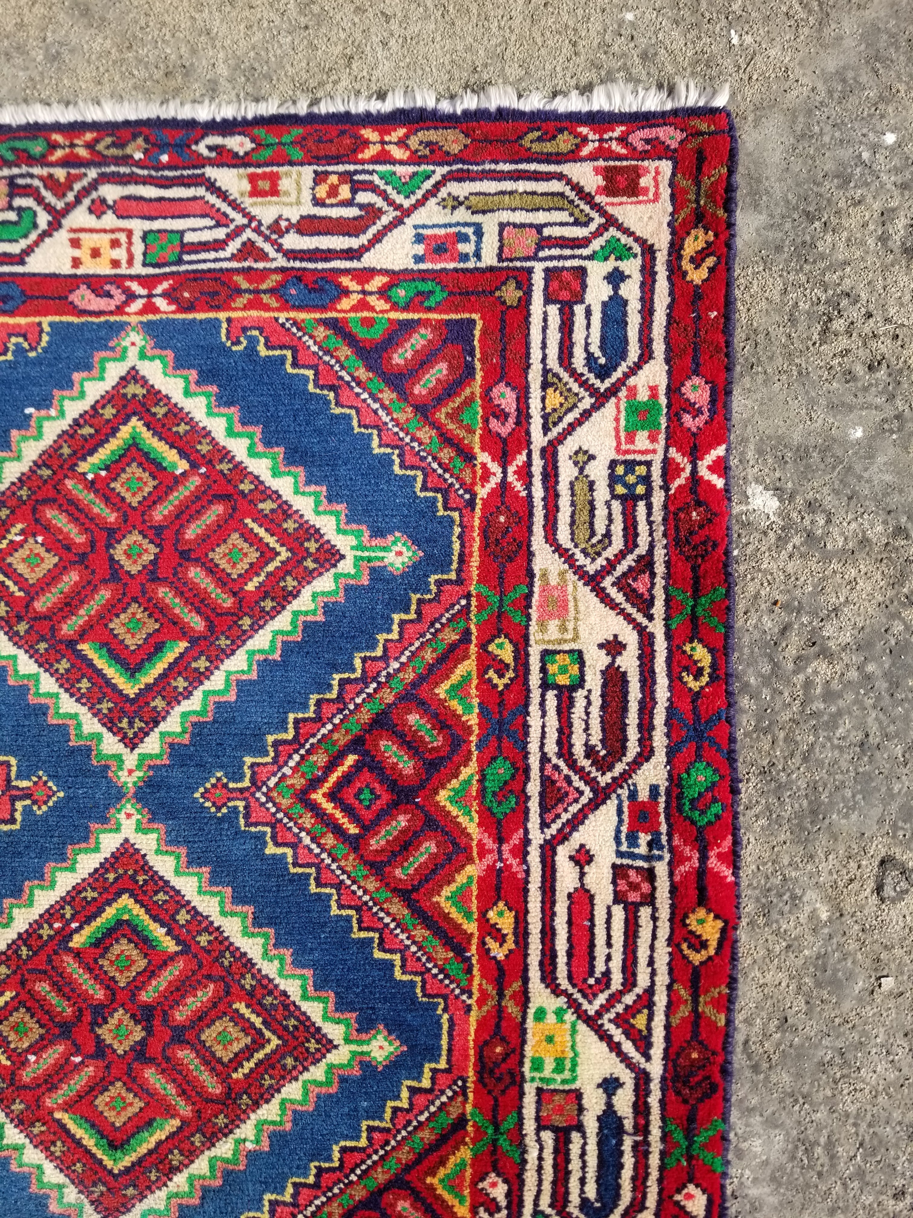 Vintage Traditional Handmade Turkish Wool Multicolor Runner Rug 289x76cm