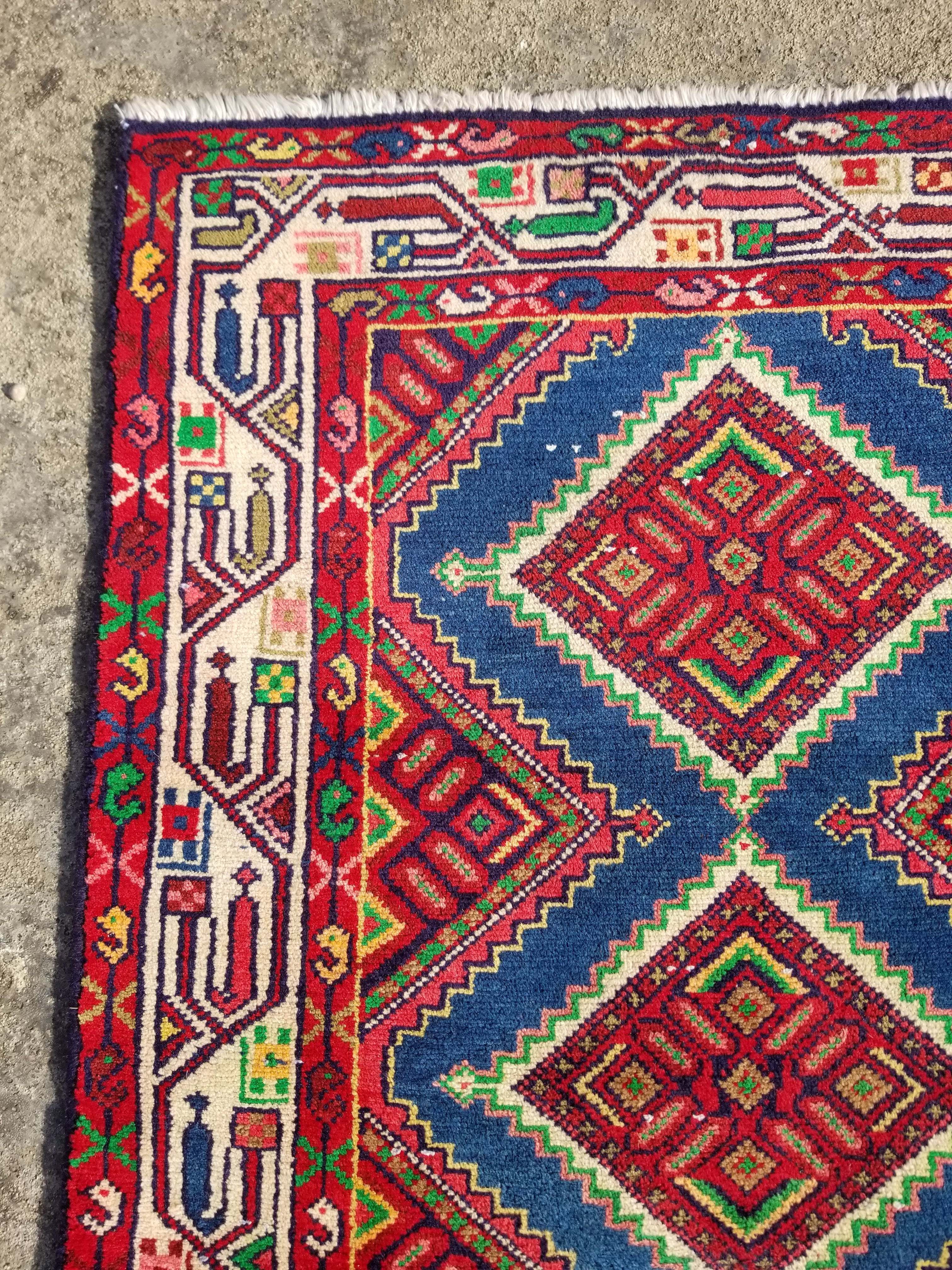 Vintage Traditional Handmade Turkish Wool Multicolor Runner Rug 289x76cm