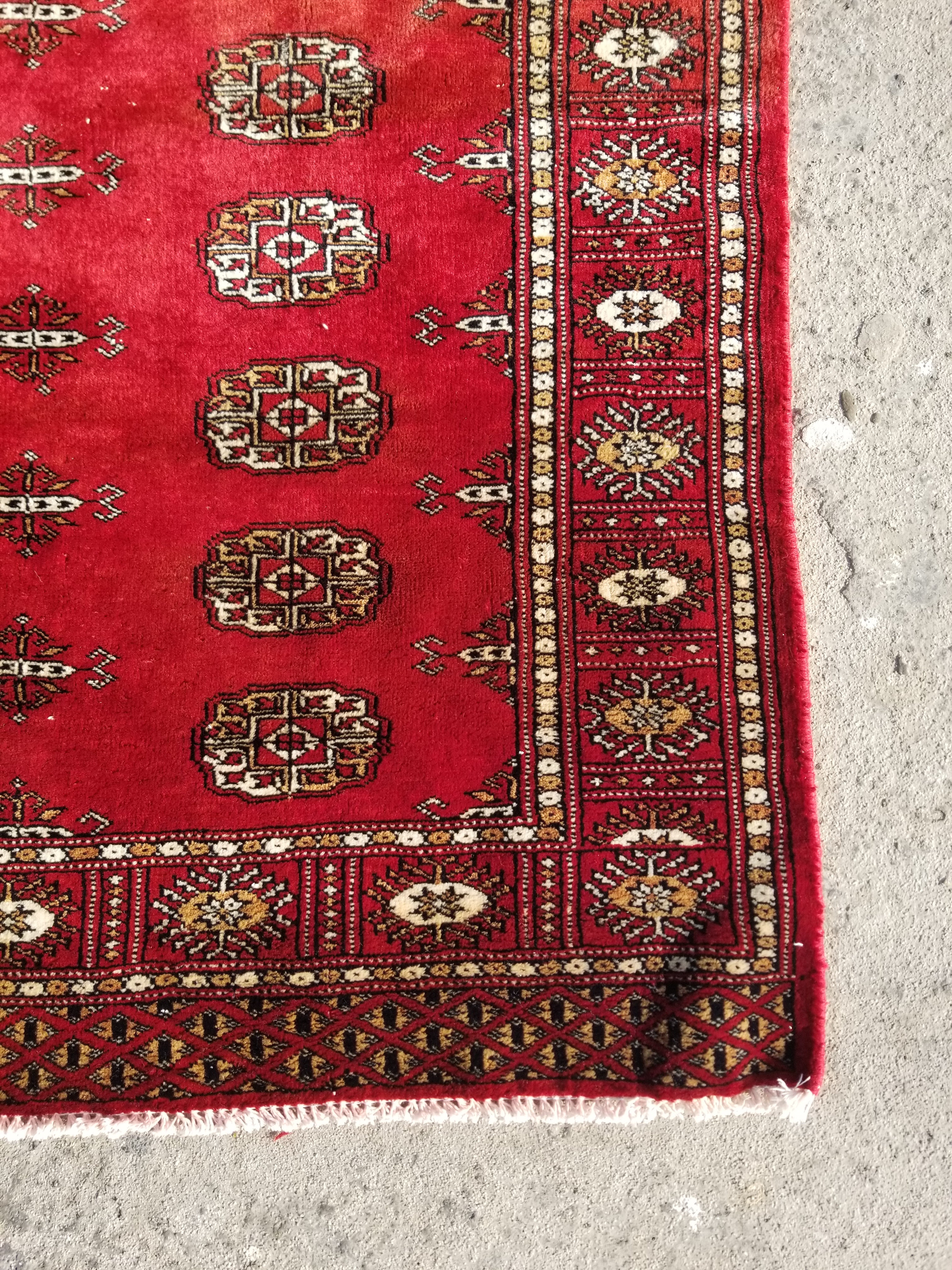 Vintage Traditional Handmade Bokhara Style Wool Multicolor Area Rug 182x132cm