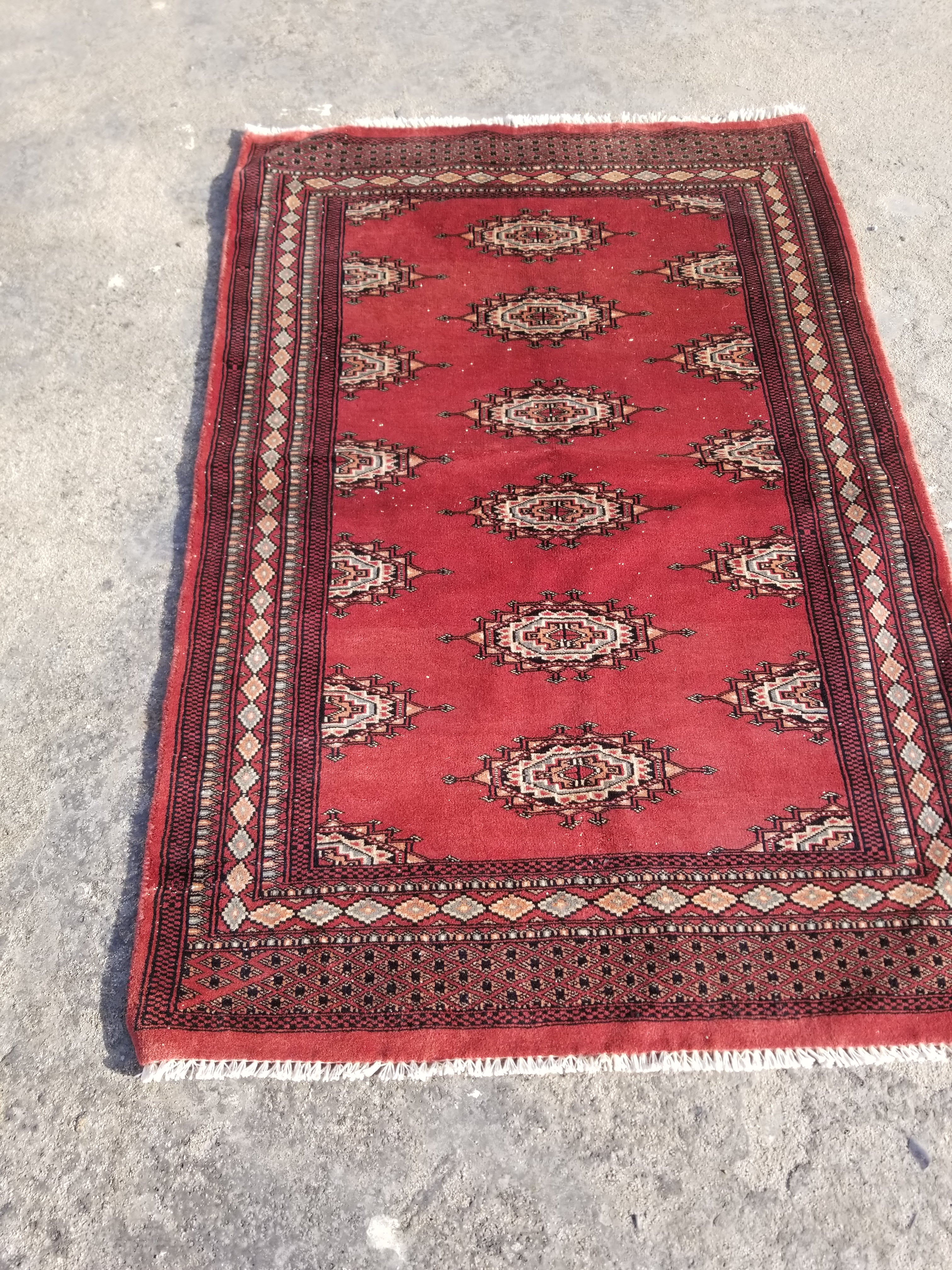 Vintage Traditional Handmade Pakistani Bokhara Oriental Style Wool Rug 119x78cm