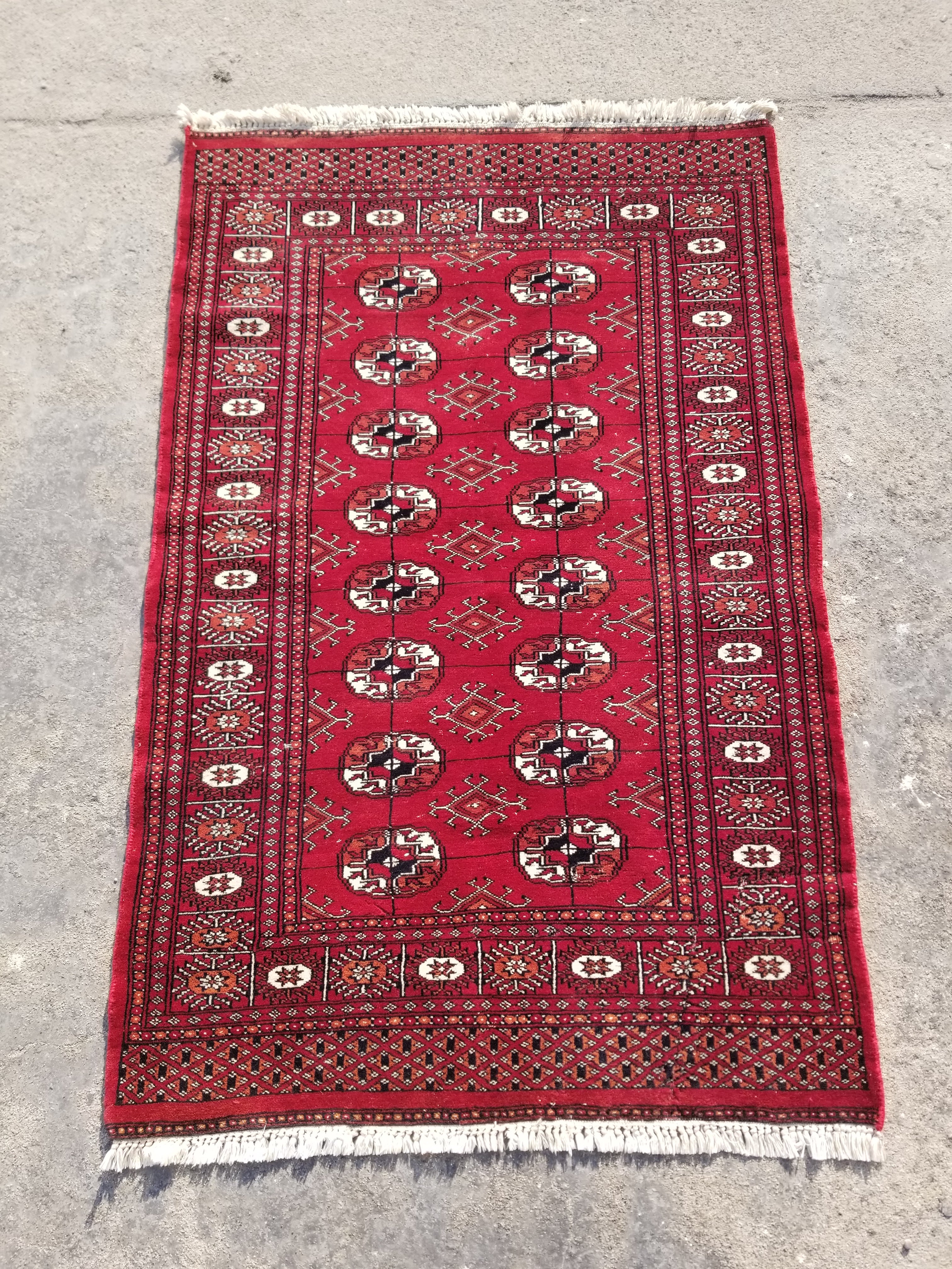 Vintage Traditional Handmade Pakistani Bokhara Style Wool Multicolor Rug 152x96