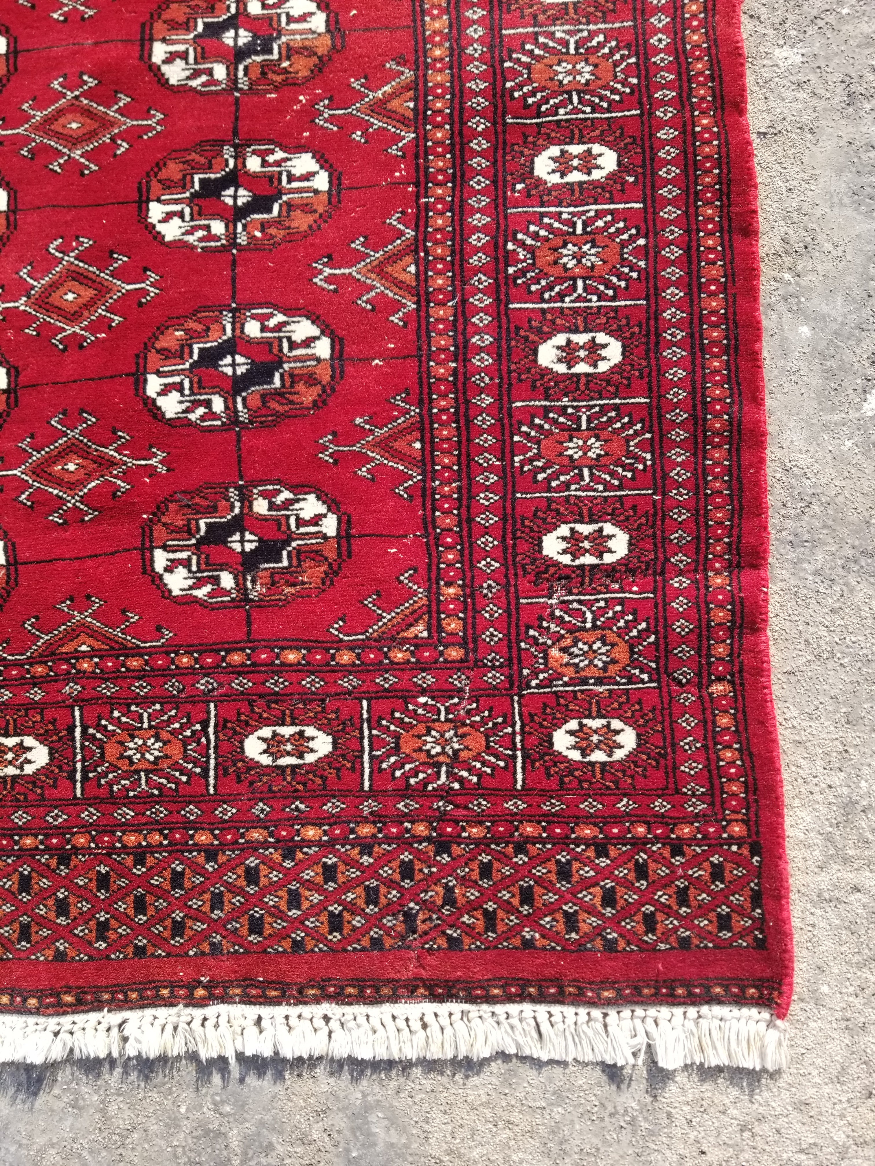 Vintage Traditional Handmade Pakistani Bokhara Style Wool Multicolor Rug 152x96