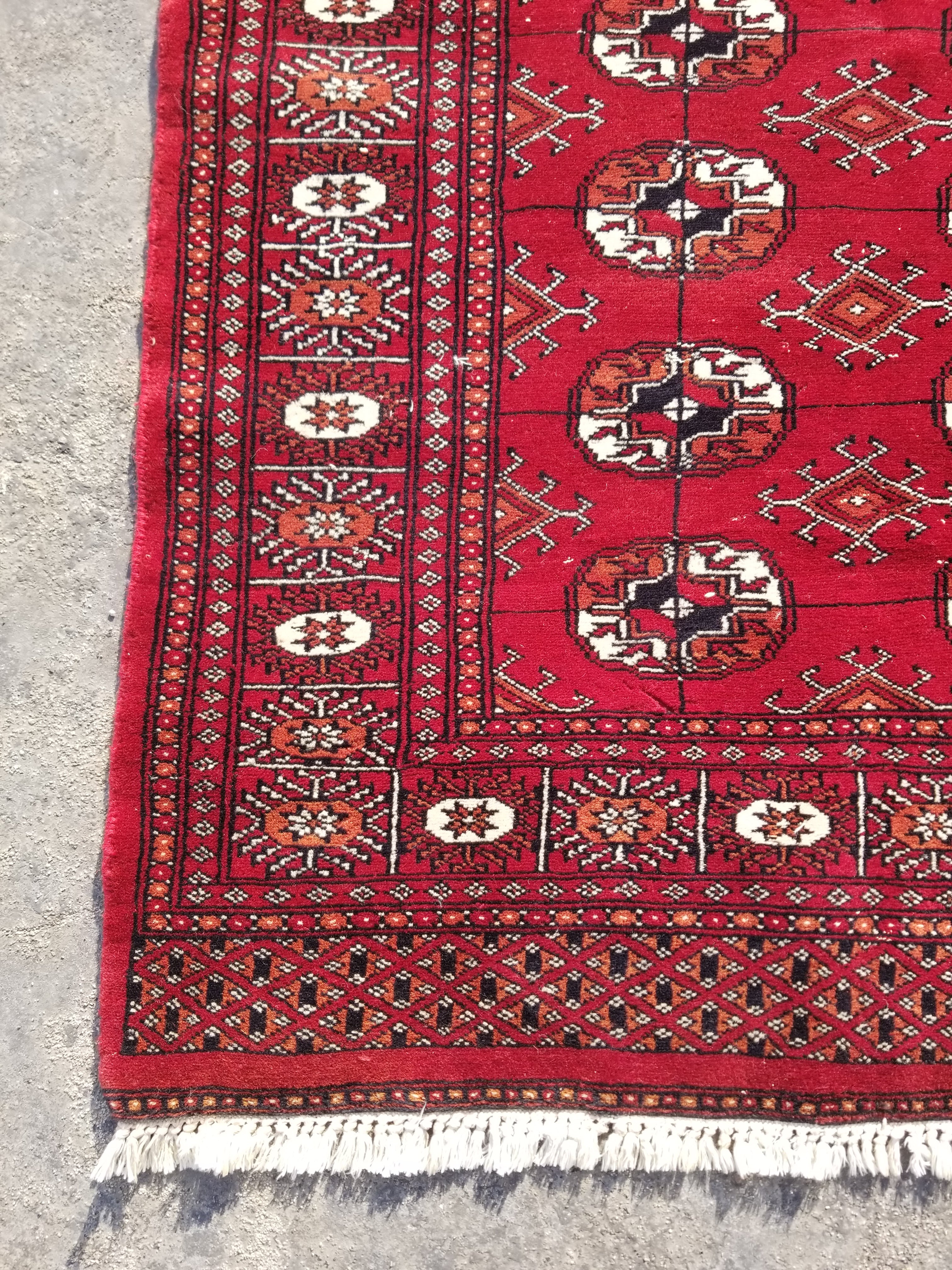 Vintage Traditional Handmade Pakistani Bokhara Style Wool Multicolor Rug 152x96