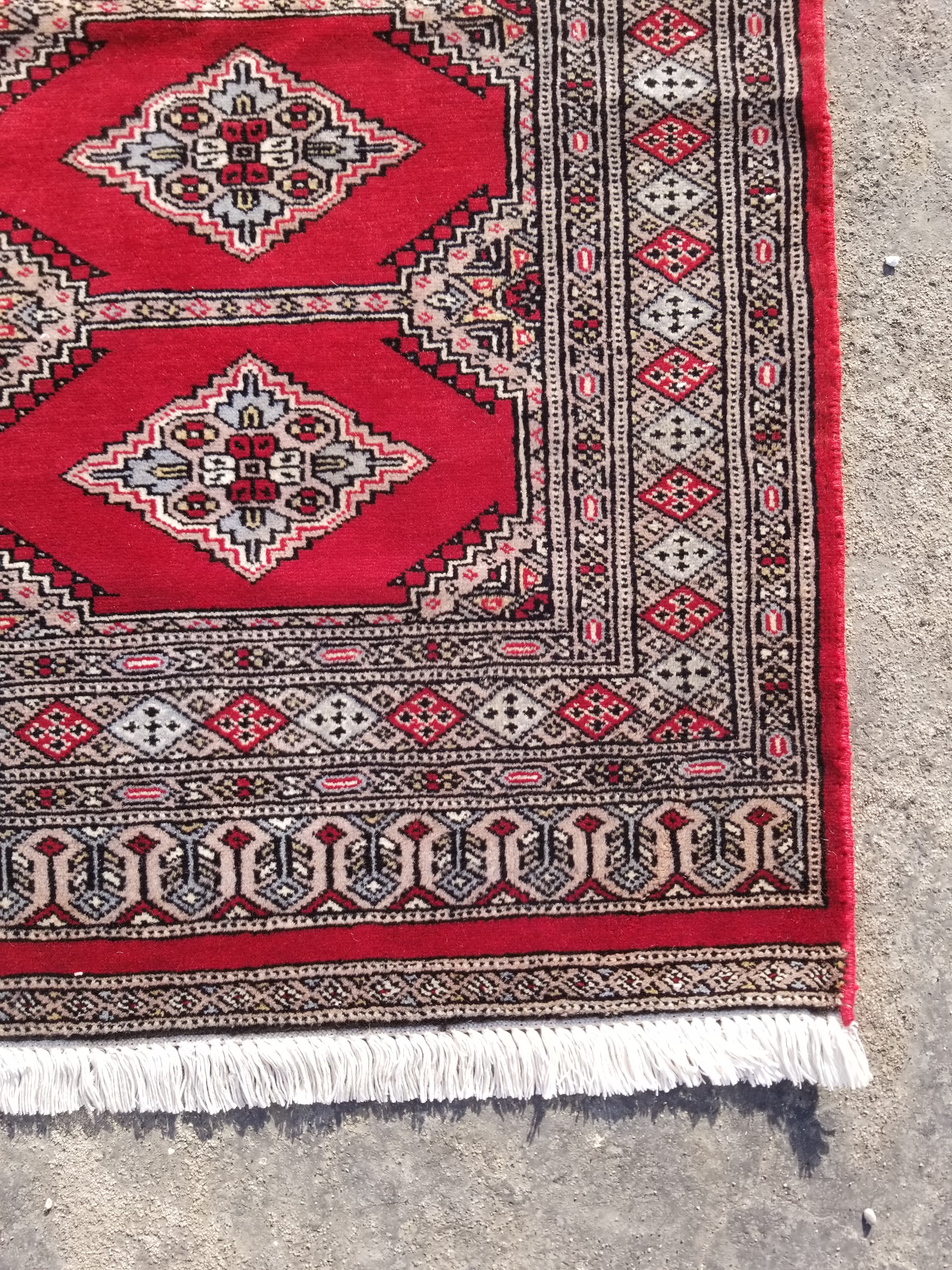 Vintage Traditional Handmade Pakistani Bokhara Style Wool Multicolor Rug 129x76