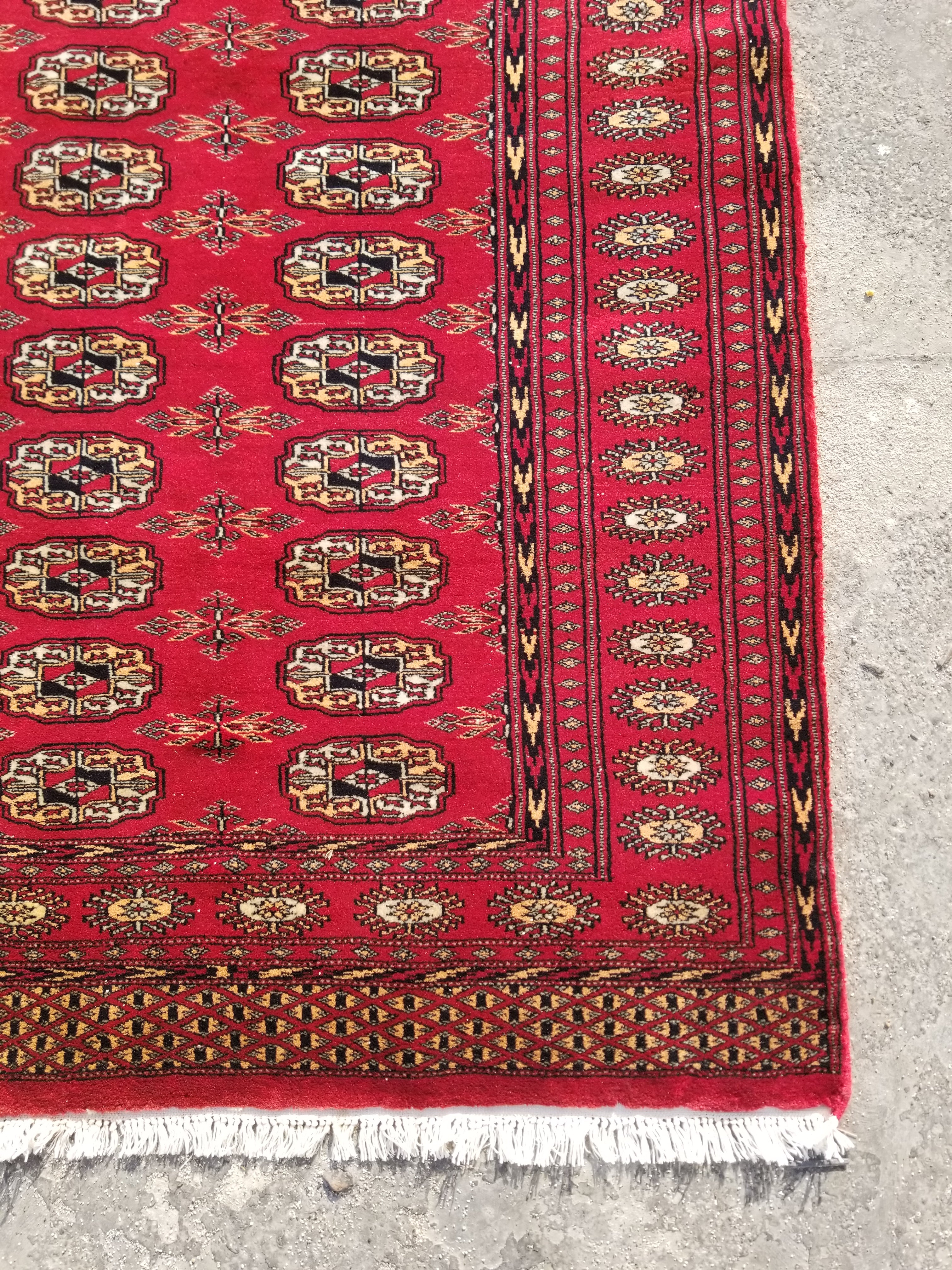Vintage Traditional Handmade Pakistani Bokhara Style Wool Multicolor Rug 152x91