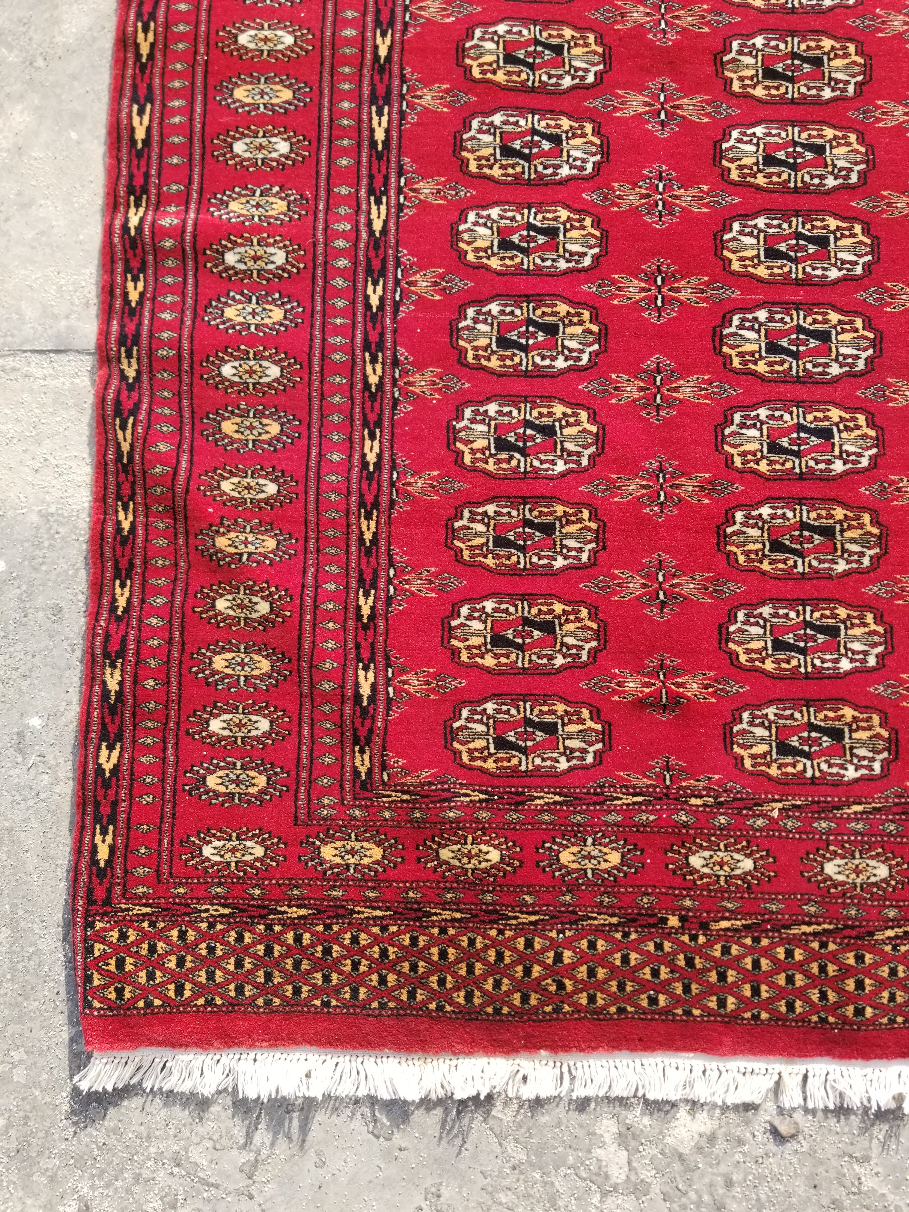 Vintage Traditional Handmade Pakistani Bokhara Style Wool Multicolor Rug 152x91