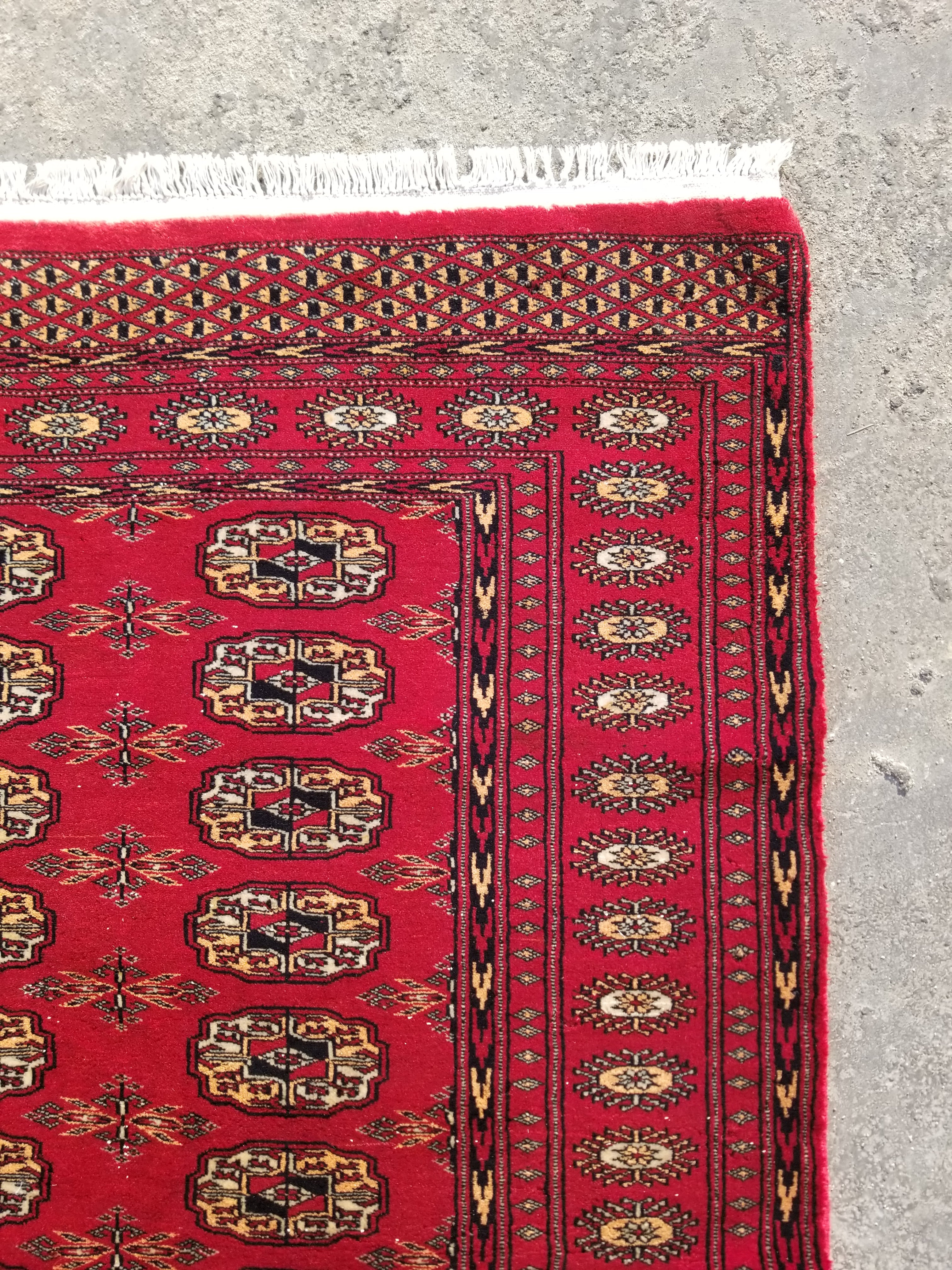 Vintage Traditional Handmade Pakistani Bokhara Style Wool Multicolor Rug 152x91