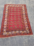 Antique Traditional Handmade Turkoman Bokhara Wool Multicolor Rug 180x129cm