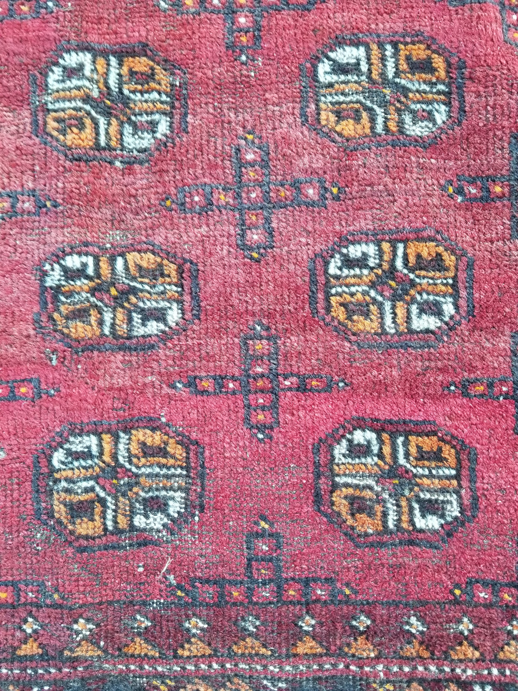 Antique Traditional Handmade Turkoman Bokhara Wool Multicolor Rug 180x129cm