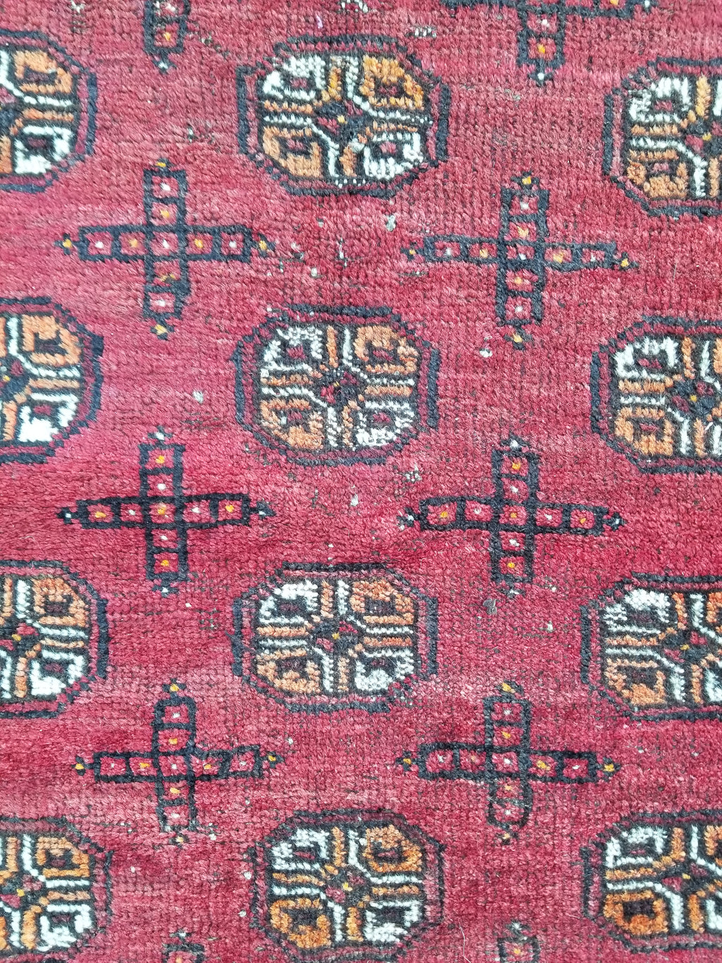 Antique Traditional Handmade Turkoman Bokhara Wool Multicolor Rug 180x129cm