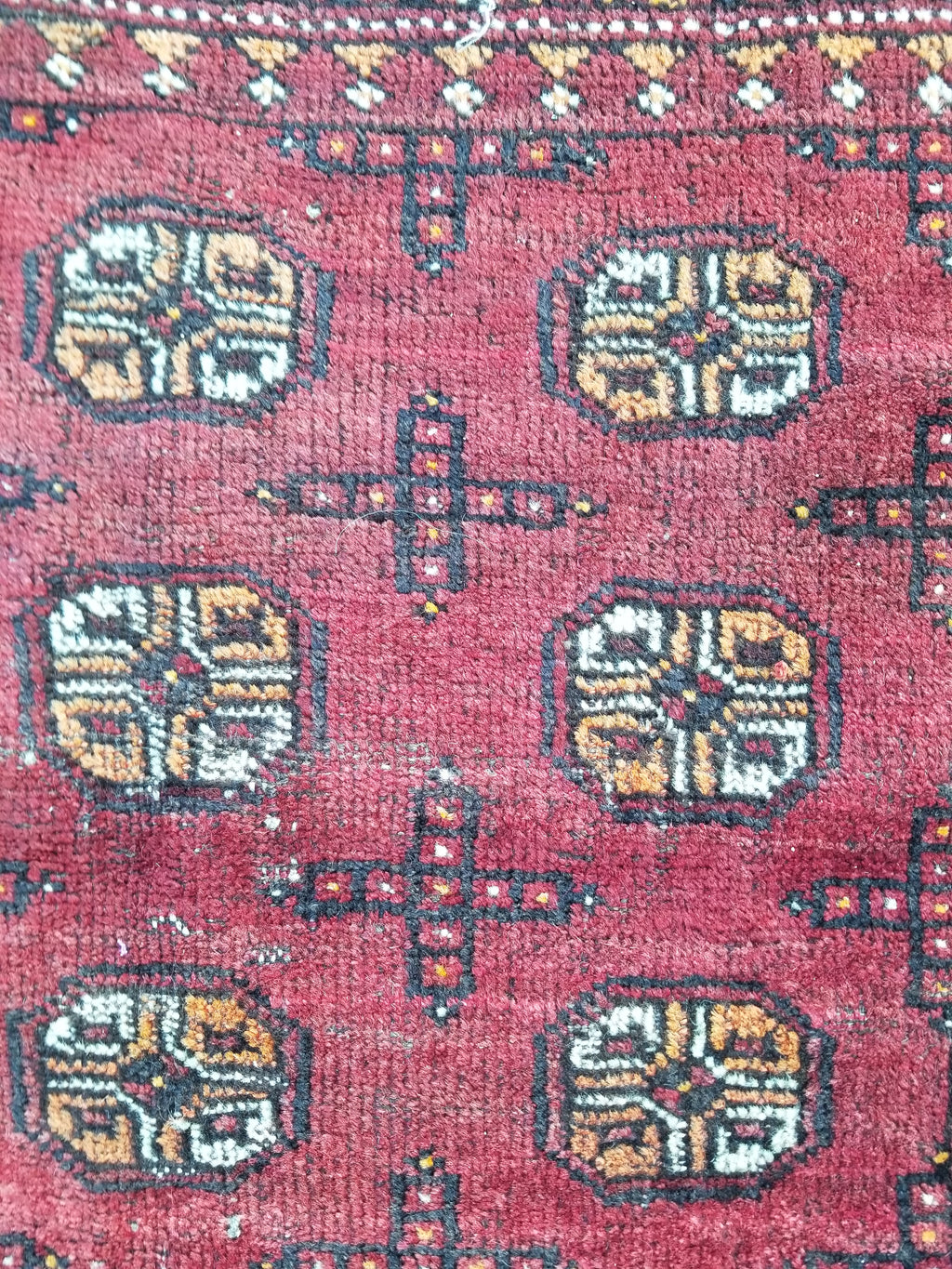 Antique Traditional Handmade Turkoman Bokhara Wool Multicolor Rug 180x129cm