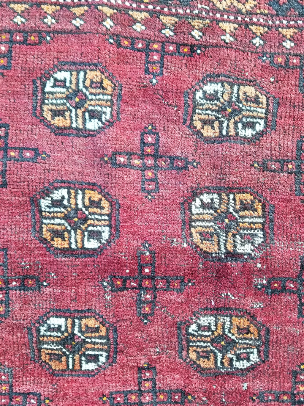 Antique Traditional Handmade Turkoman Bokhara Wool Multicolor Rug 180x129cm