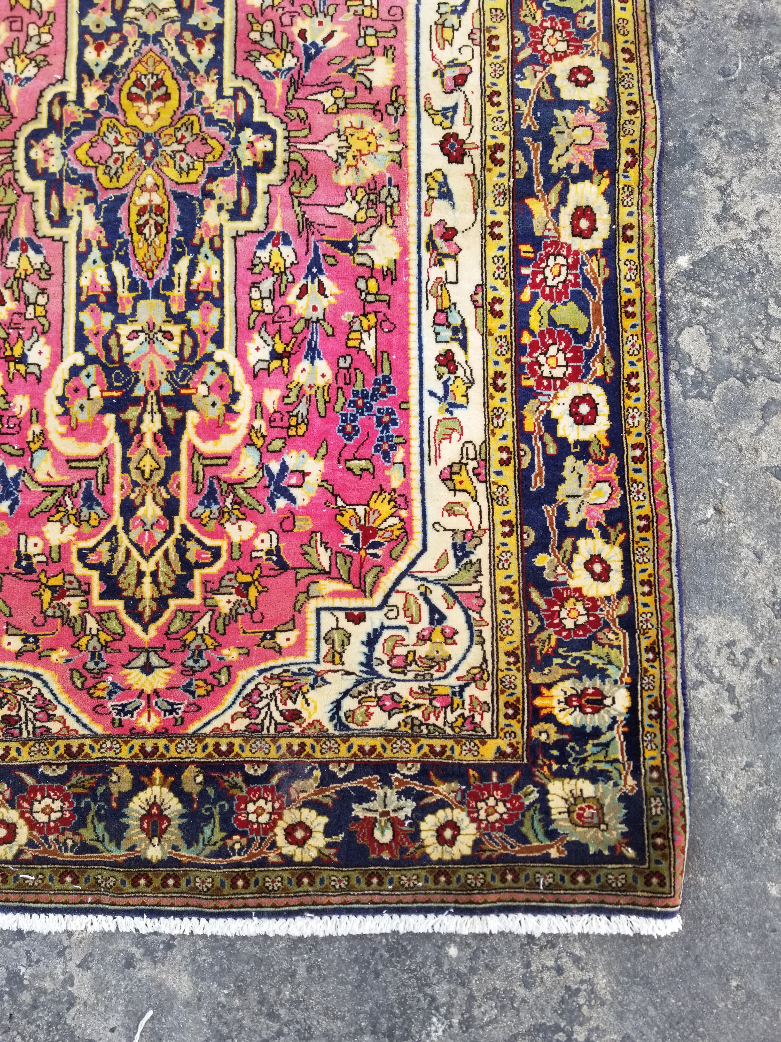 Vintage Traditional Handmade Oriental Wool Multicolor Rug 57x106cm