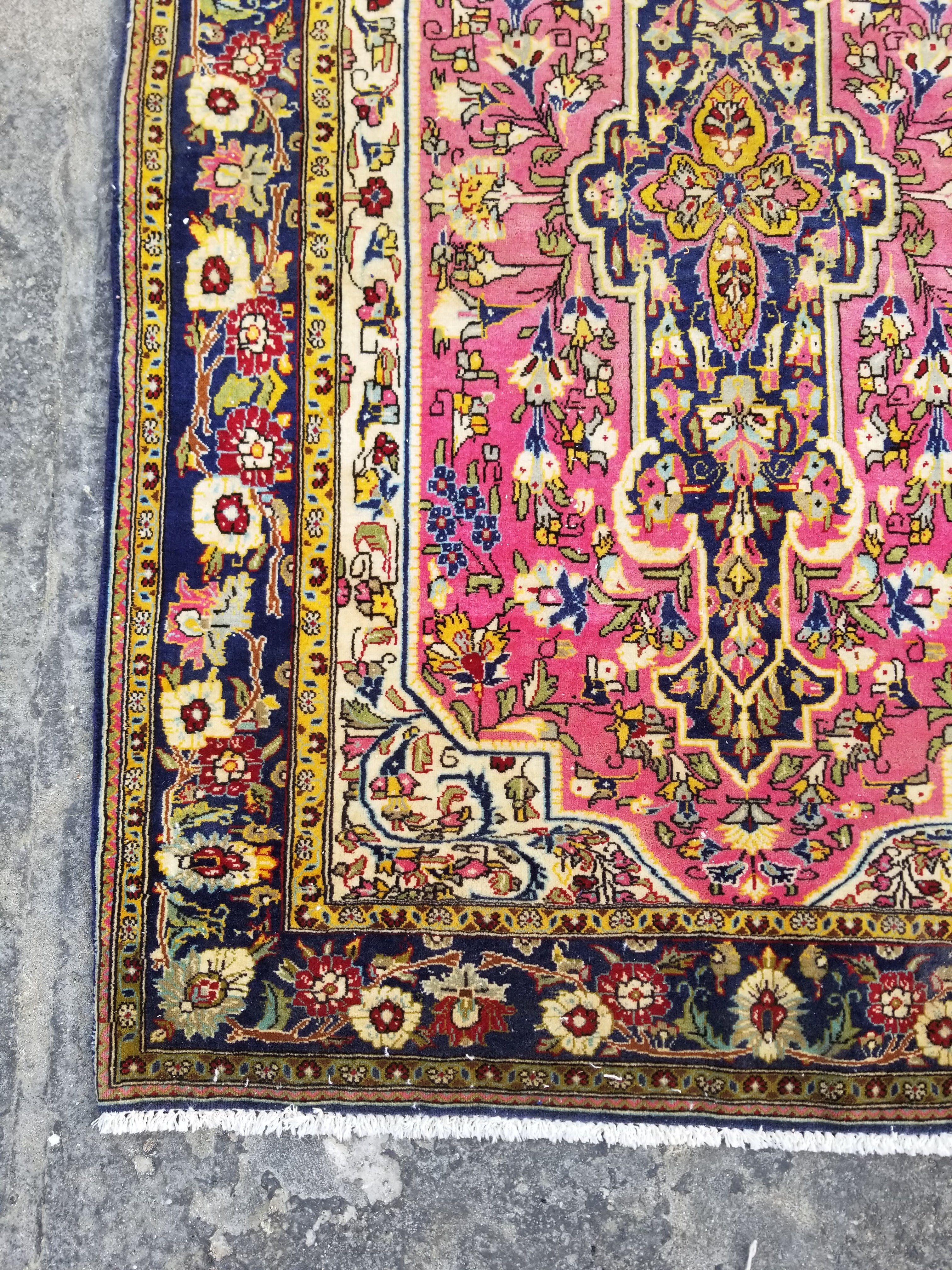 Vintage Traditional Handmade Oriental Wool Multicolor Rug 57x106cm